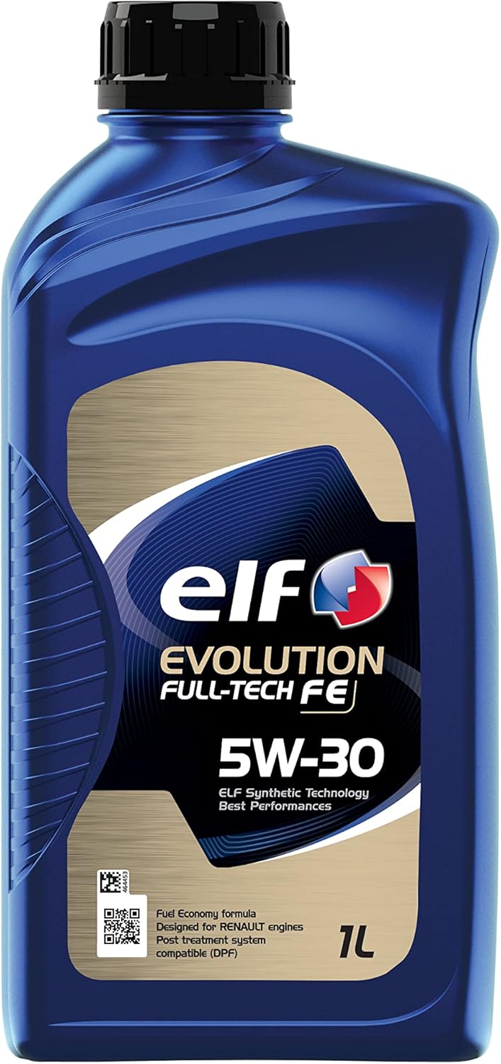 ELF Evolution Full-Tech FE 5W30 Engine Oil ACEA C4 Low SAPS Fuel Economy Formula Synthetic High Performance Motor Oil Lubricant - 1L