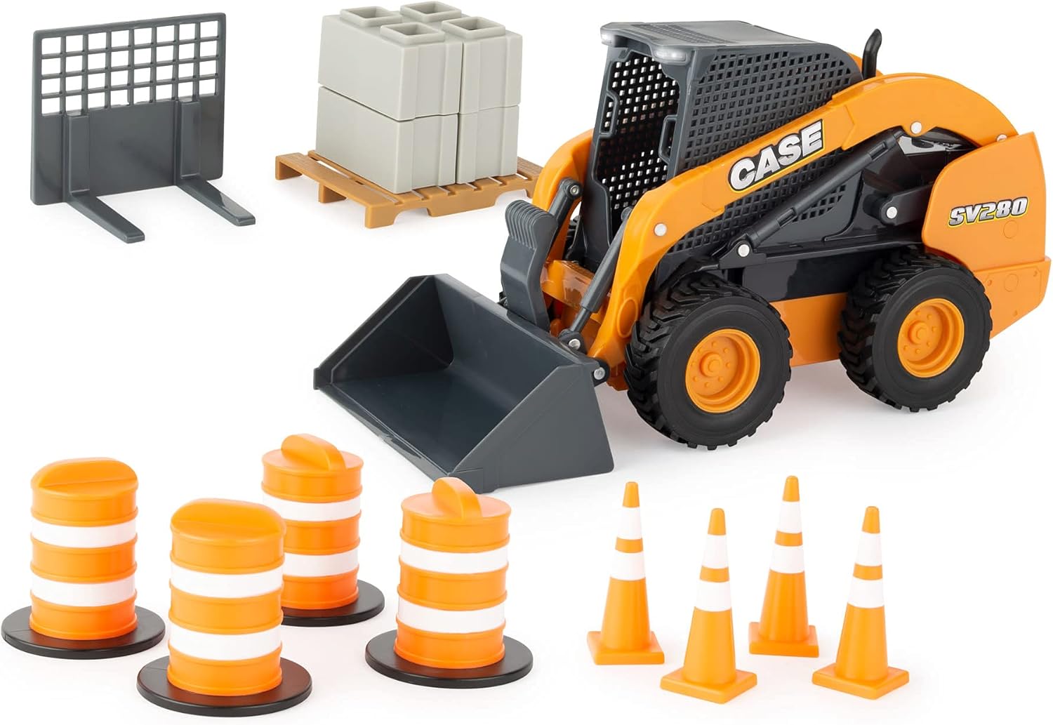 ERTL 1/16 Big Farm Case SV280 Skid Steer Set with Accessories 47350