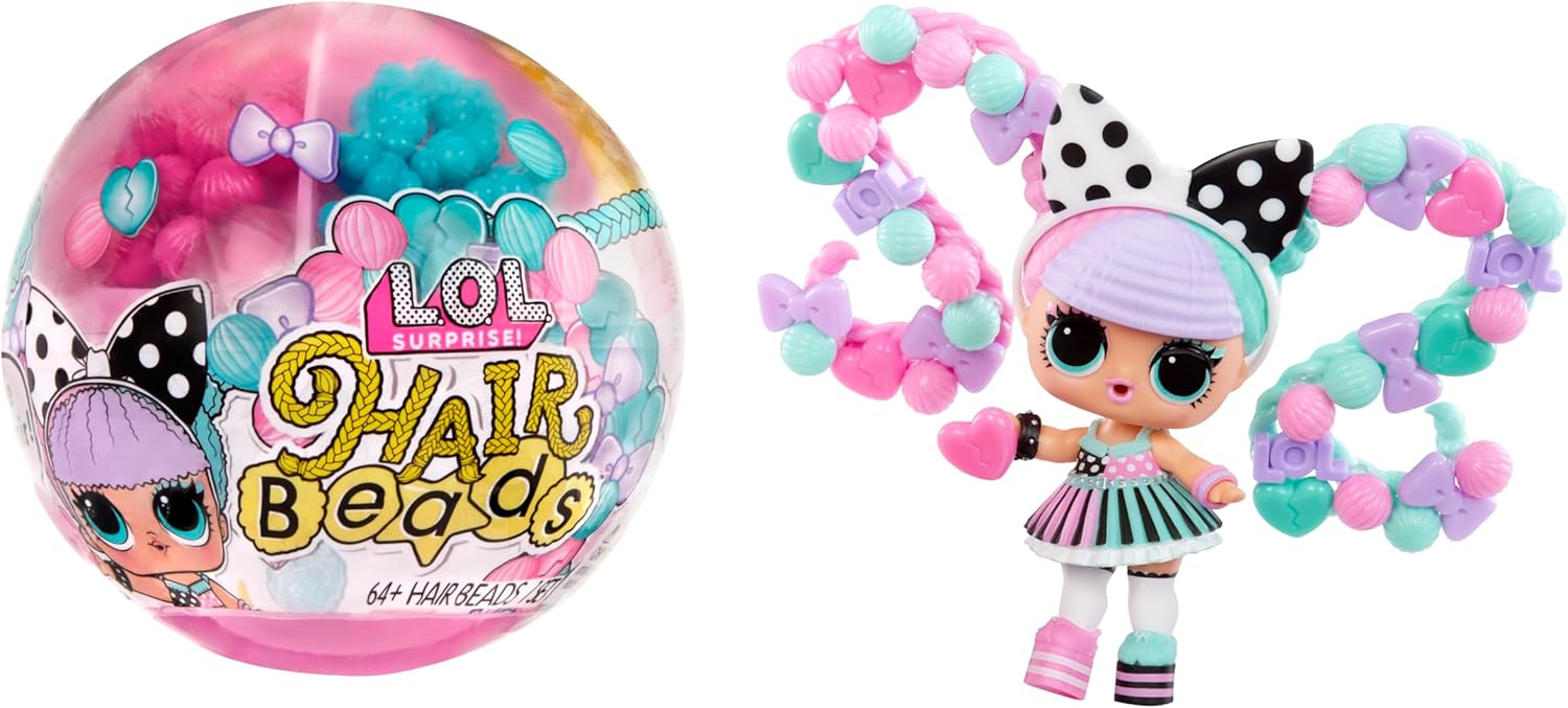 L.O.L. Surprise! LOL Surprise Hair Beads Tots with 60+ Hair Beads, Collectible Doll, DIY Hairstyles, Hair Beads Doll - Great Gift for Girls Age 3+