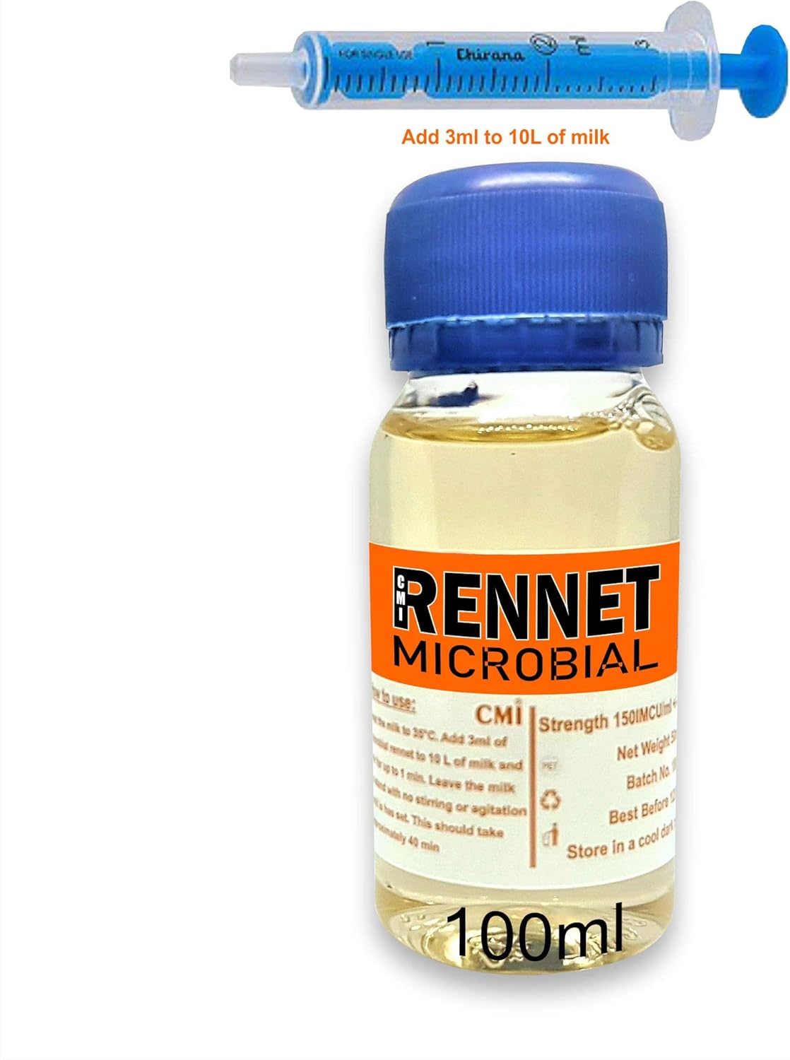 rennet Microbial Liquid Coagulant 100ml | add 3ml per 10L of milk | Cuajo, Caglio, Lab, Presüre