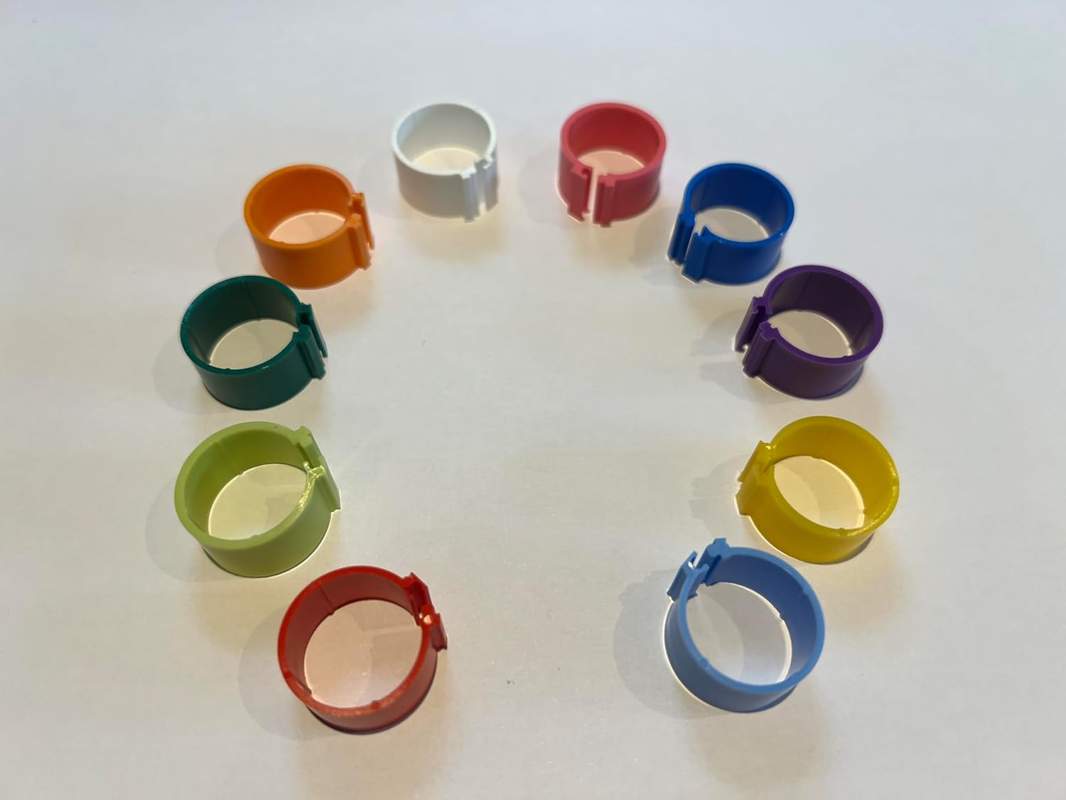 S M Pet Supplies 25 x 16 mm Reusable Clip On Leg Rings for Chickens, Ducks, Hens, Poultry, Large Fowl (Mixed)