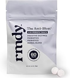rmdy Constipation, Bloating, & Gas Relief | Relief from Diarrhea, & IBS | Probiotic for Digestive Health & Gut | 60 Sugar Free Chewable Bloating Relief Tablets