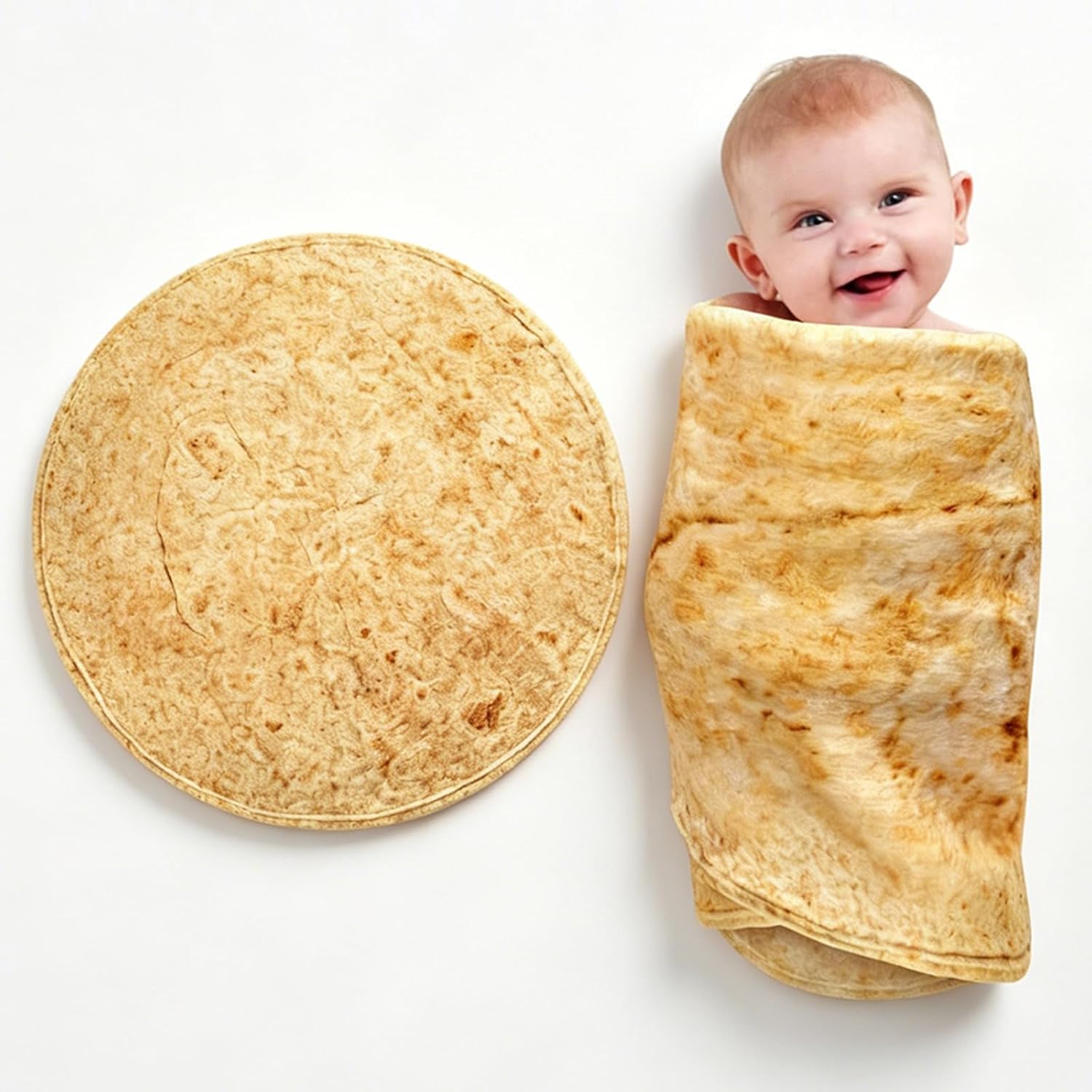 Lhedon Tortilla Baby Blanket 285GSM Soft Flannel Swaddle Wrap