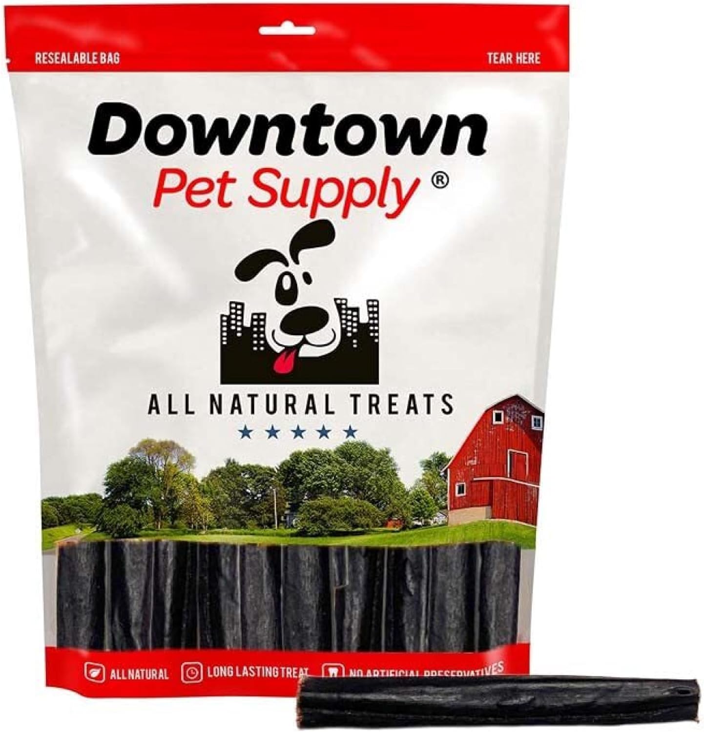 Downtown Pet Supply 10 Pack Beef Collagen Sticks for Dogs, 6" Natural - Rawhide Free Dog Chews Long Lasting and Odorless - Single Ingredient Dog Dental Treats Packed with Vitamins and Nutrients