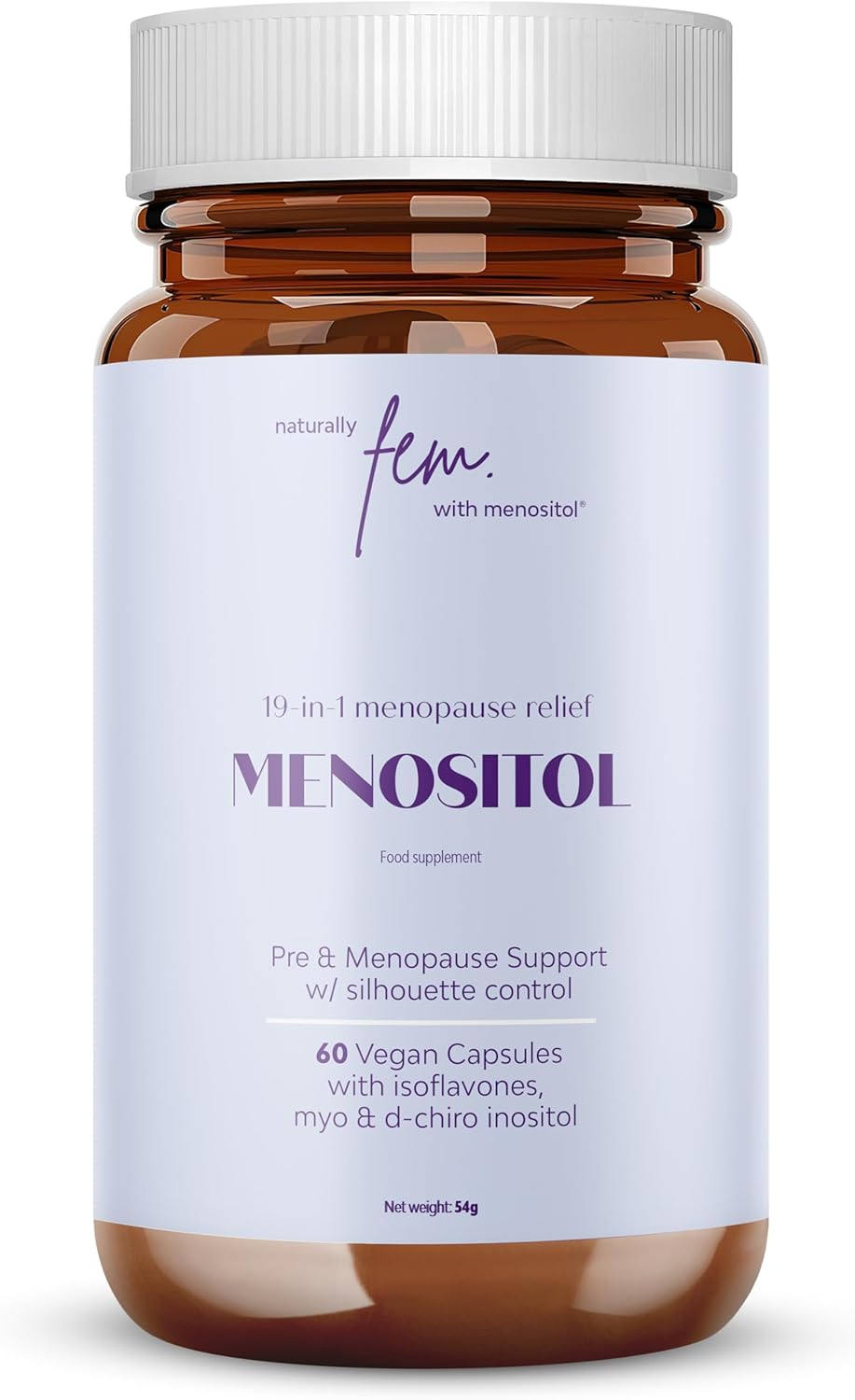 Inositol FEM Menositol 19-in-1 Menopause & Perimenopause Supplement for Women | Myo-Inositol, Isoflavones, Red Clover, Sage & Essential Vitamins | 60 Capsules