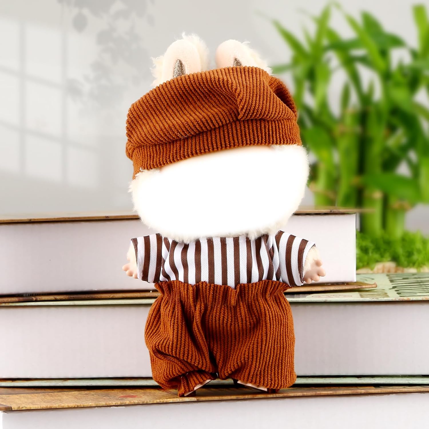 Clothes for Doll(NO Doll) , Handcrafted Doll Clothes Set for 17cm Doll, Fashionable Stylish Clothes for The Second Doll (Brown)