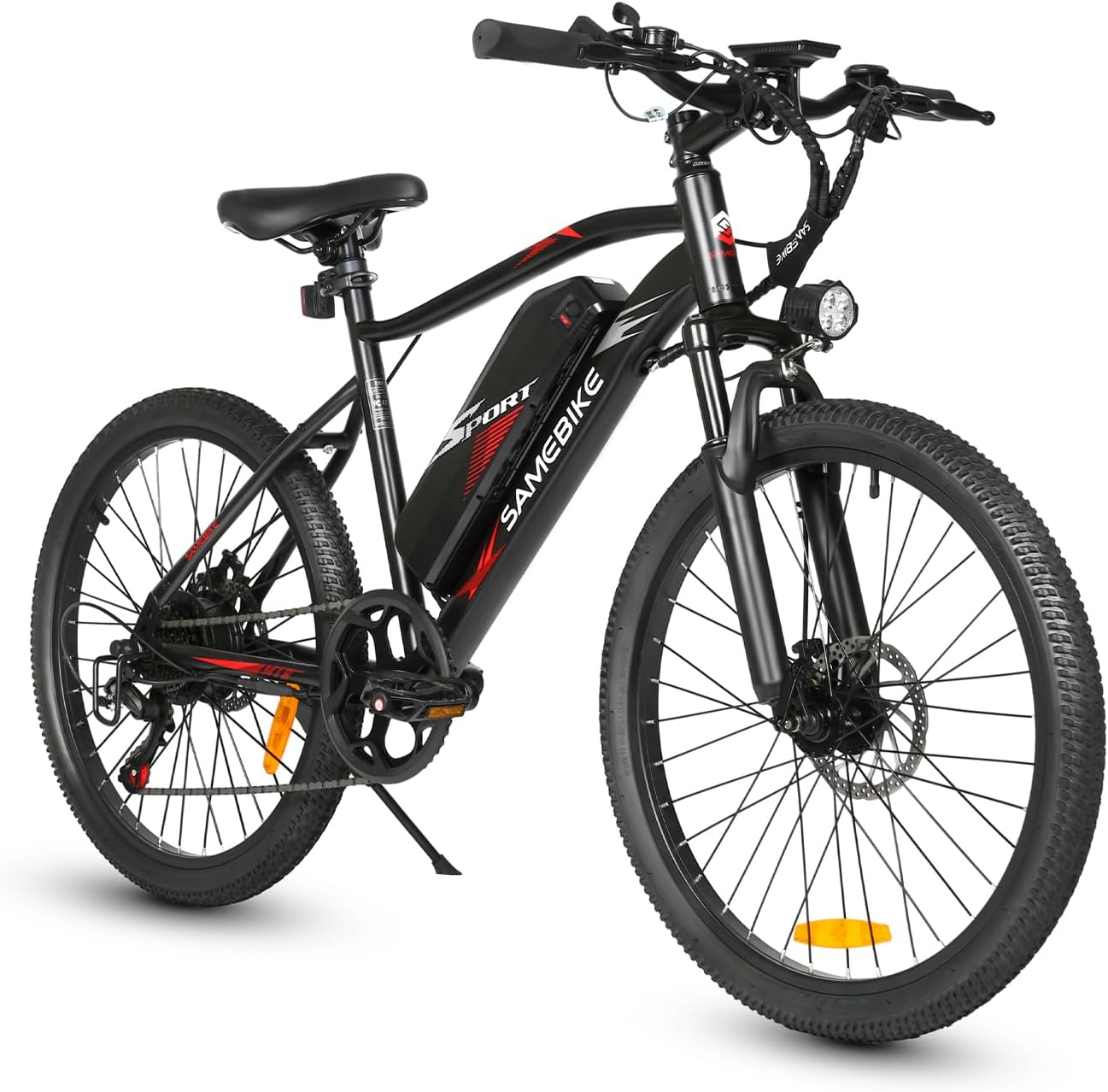 SAMEBIKE Electric Bike for Adults, 24"/26" Mountain Bicycle with 48V 14Ah Battery,Max Range 100KM(PAS), Dual Shock Absorber and Hydraulic Brakes, E-bike with SHIMAN0 7-Speed Flywheel