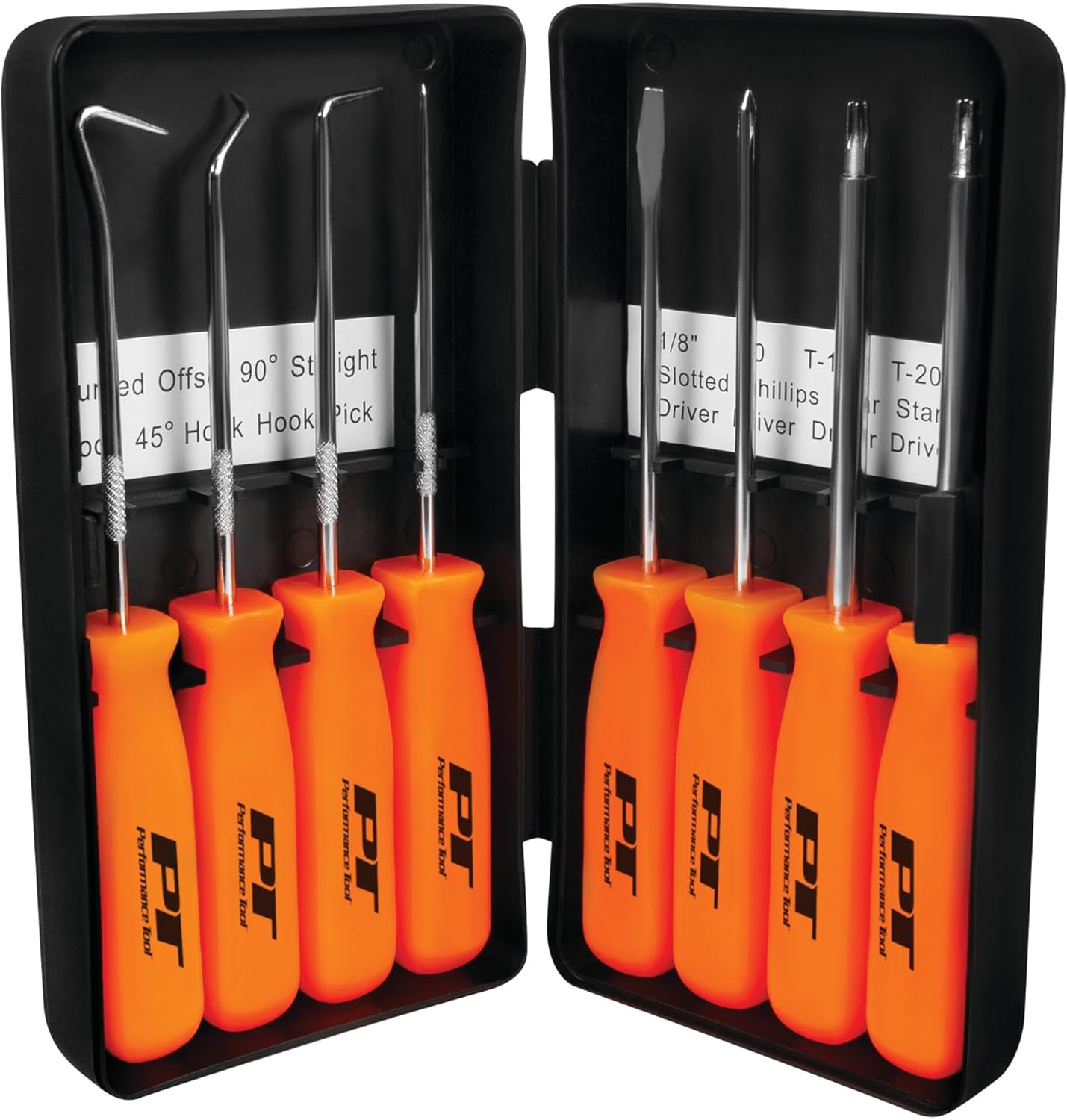 Performance Tool W941 8-Piece Specialty Pick/Driver Set, Precision Pick & Hook Set with Scraper