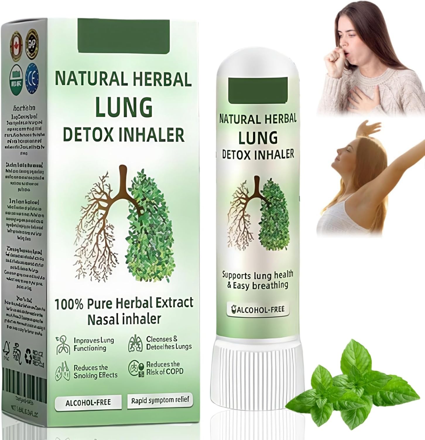 Herbal Lung Cleansing Inhaler,Natural Lung Mucus Inhaler,Herbal Lung Nasal Inhaler Stick,Lung Mucus Cleaner,Lung Cleansing Spray,Thai Herbal Inhaler,Lung Cleanse Nasal Inhaler,Lung Mucus for Smokers