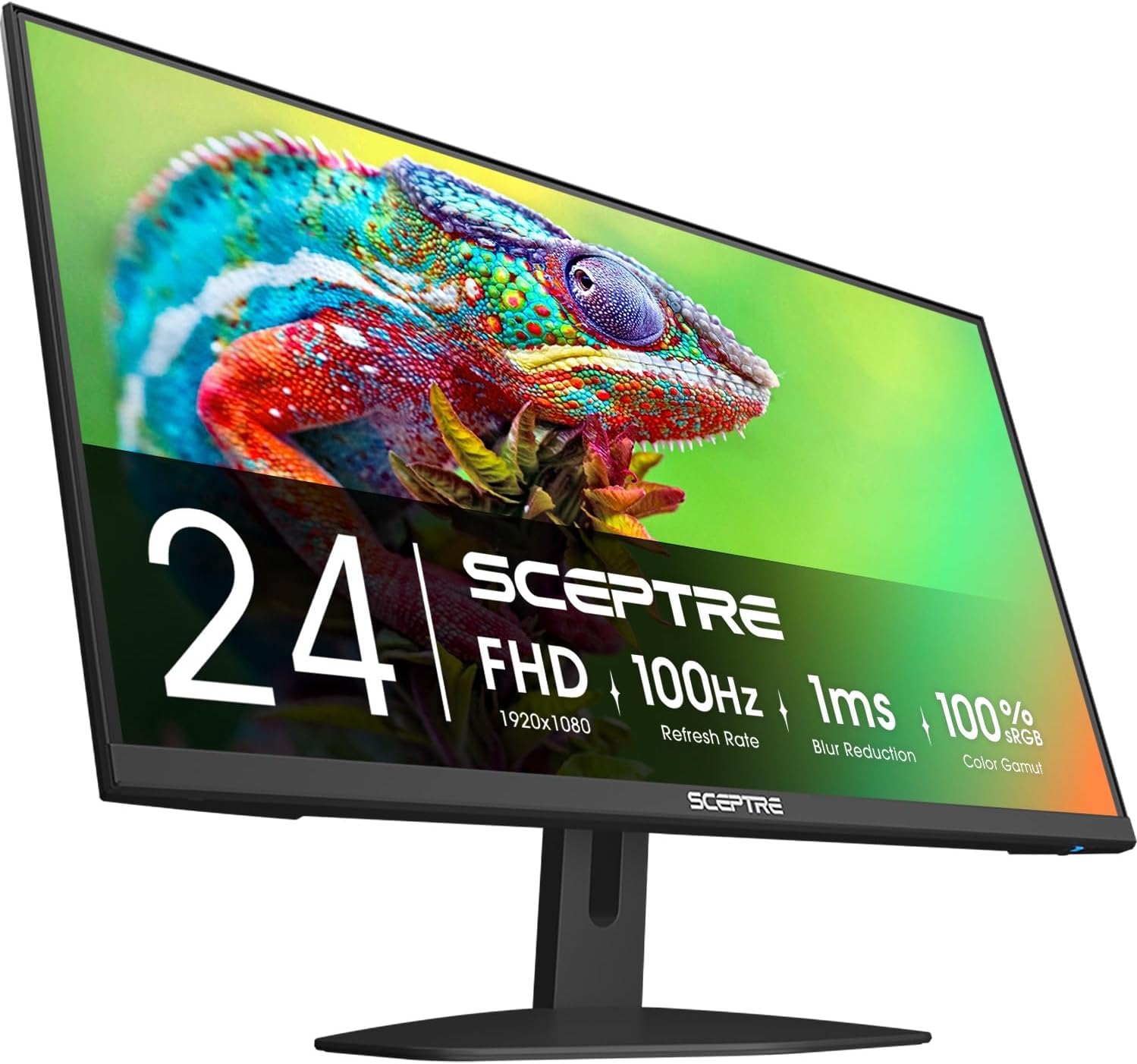 Sceptre New 24-inch Gaming Monitor 100Hz 1ms DisplayPort HDMI x2 100% sRGB AMD FreeSync Build-in Speakers, Eye Care Frameless Machine Black 2024 (E248W-FW100T)