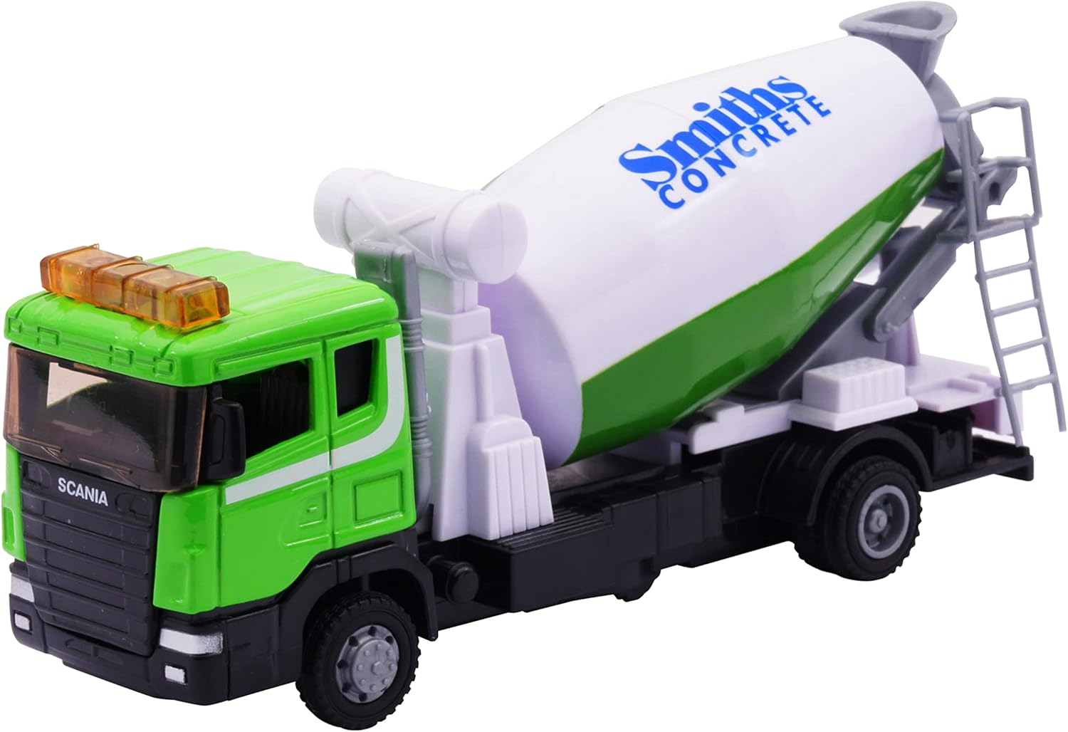 MOTOR ZONE from Peterkin | Cement Mixer Construction Truck Toy Vehicle | 16cm Green & White Cement Mixer Construction Truck with moving parts | 1:48 Scale | Diecast Vehicles | Ages 3+