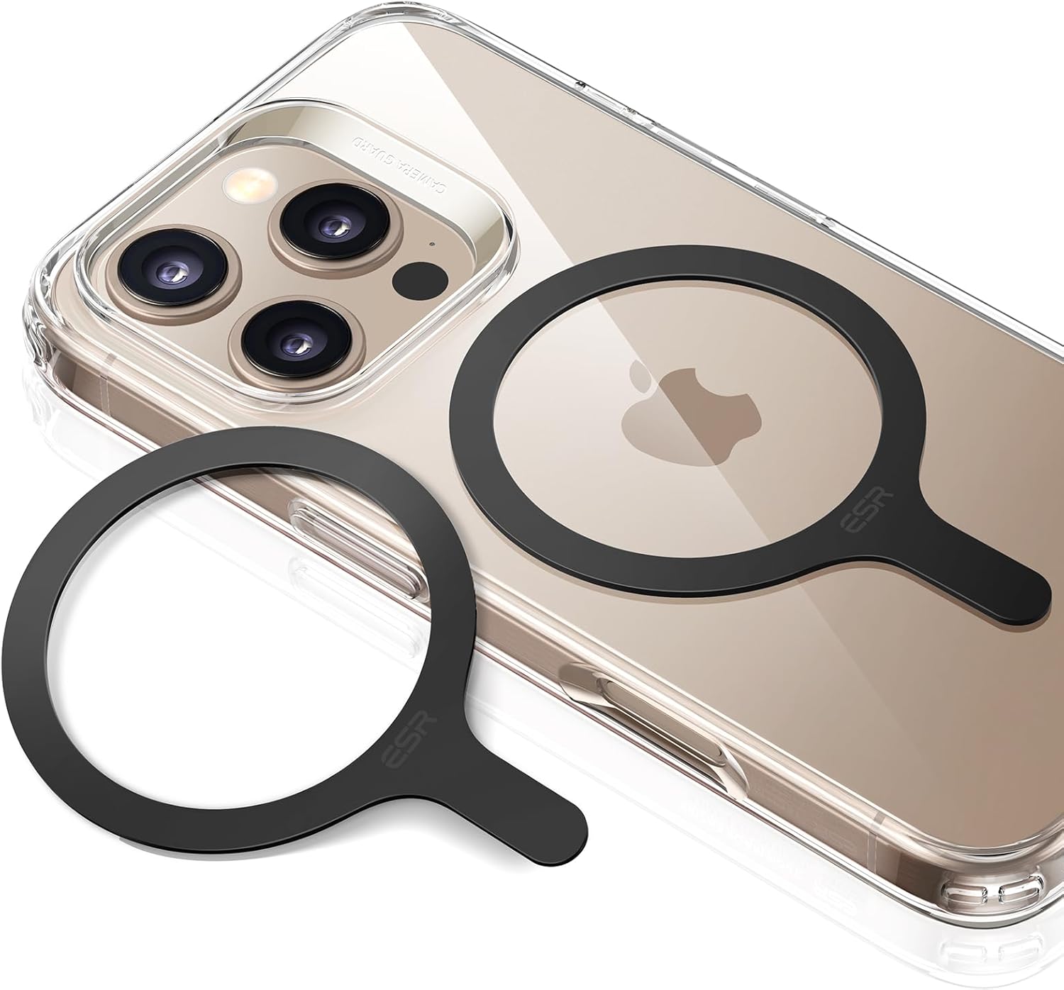 ESR for MagSafe Sticker, MagSafe Ring Magnet, 2 Pack Magnetic Metal Ring for Phone case, Universal Wireless Charger Conversion Kit for iPhone 16/16e/15/14/13/12/11, Galaxy S24/S23/S22 and More, Black