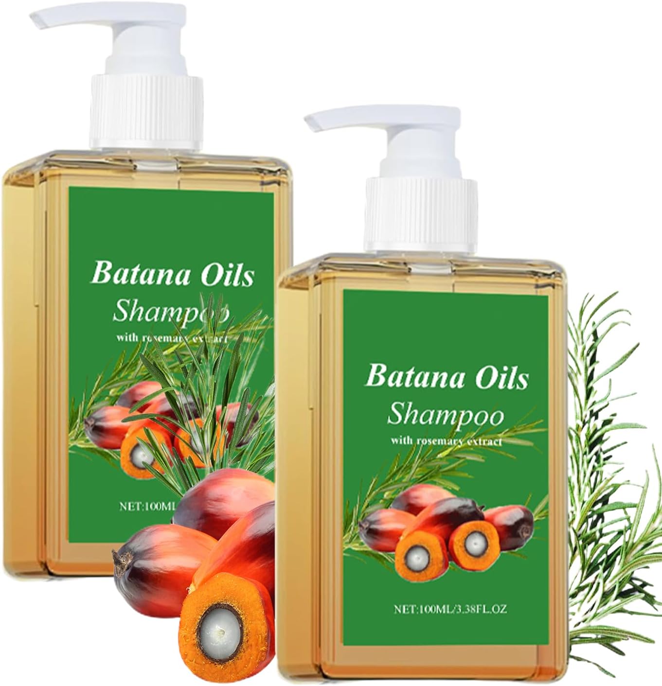 2pcs Batana Oil Shampoo,Organic Batana Oil for Hair Growth,Anti Hairs Loss, Eliminates Split Ends,Repairs Damaged Hair for Thickening Hair for Women and Men,100ML