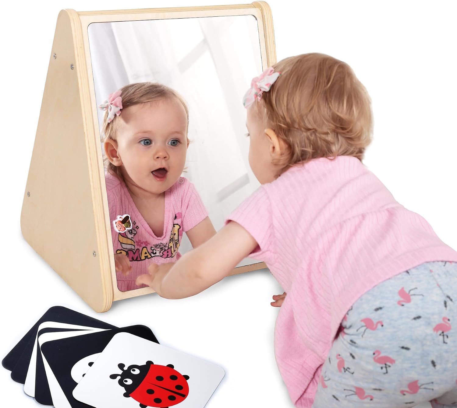 Baby Tummy Time Mirror, Montessori Floor Mirror For 6 Months+ Boys & Girls