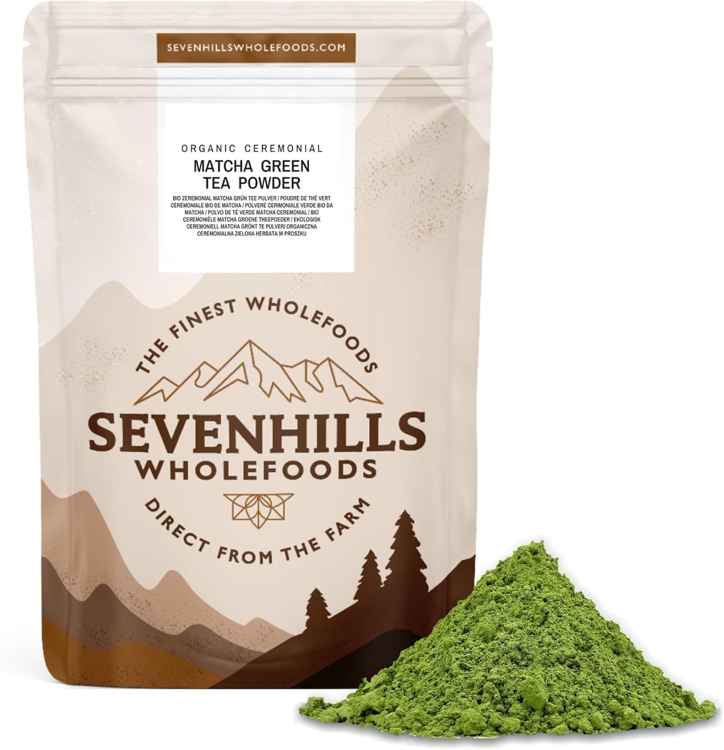Sevenhills Wholefoods Organic Japanese Ceremonial Matcha Green Tea Powder 200g | from Uji, Kyoto, Japan | Shade-grown | For Hot & Cold Drinks, Lattes, Smoothies