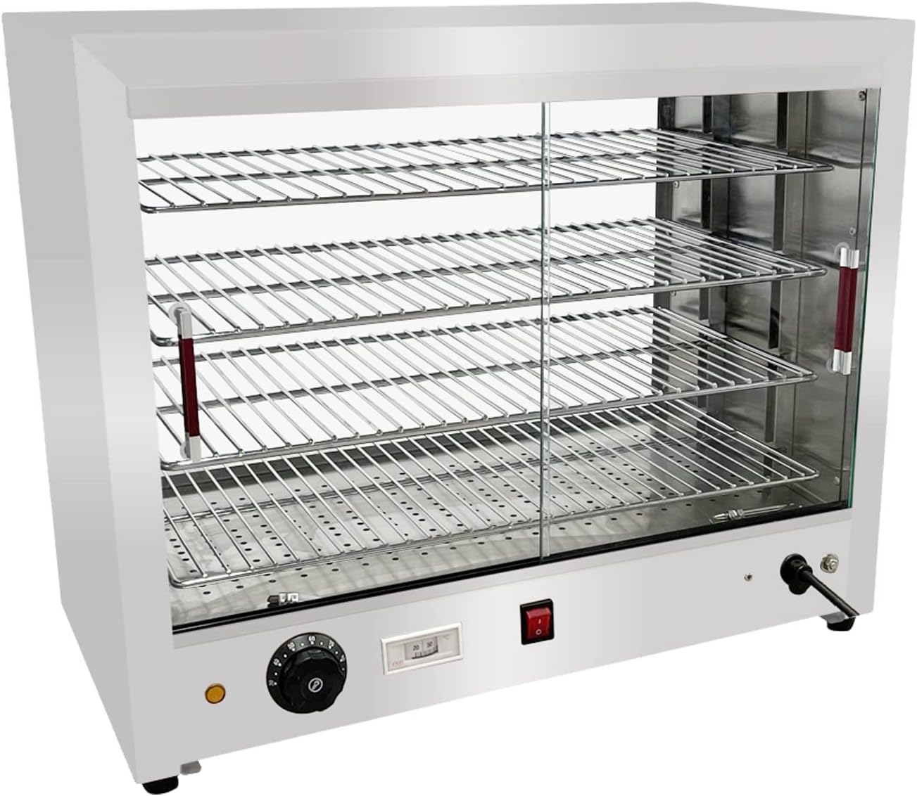 Countertop Pie Warmer Hot Food Display Cabinet Glass Warming Showcase 25" 4 Shelves 1kw (580)