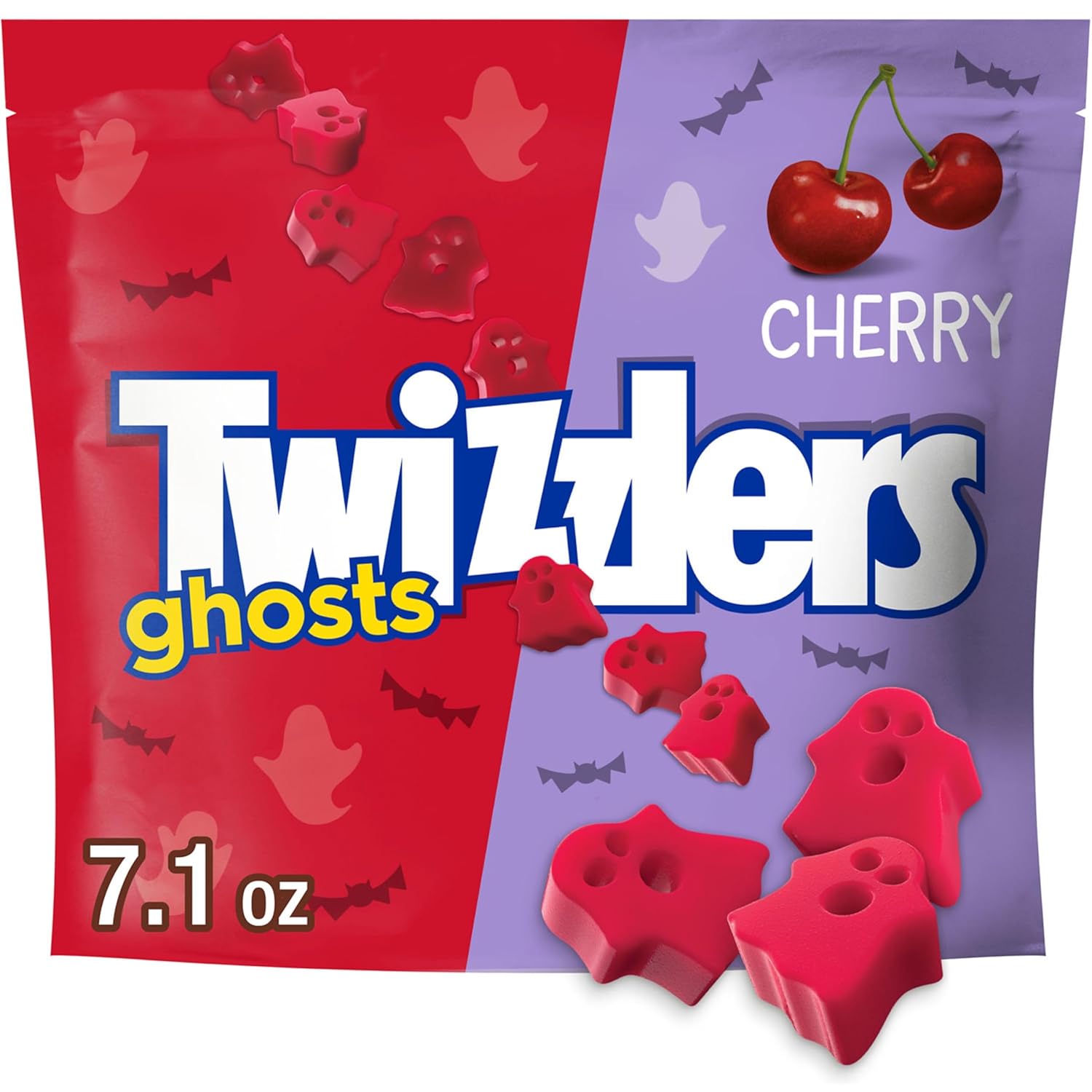 TWIZZLERS Ghosts Cherry Flavored Chewy, Halloween Candy Bag, 7.1 oz