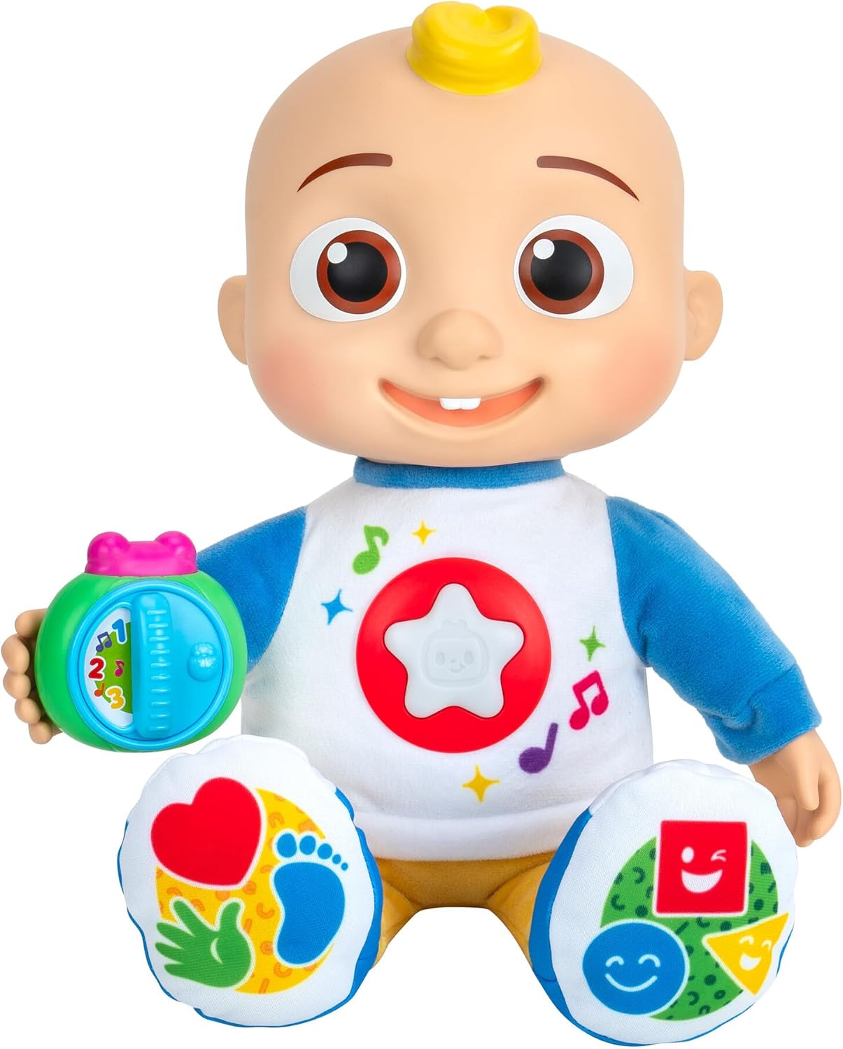 CoComelon Discover ‘N Play JJ - Explore Shapes, Colors, ABC’s, 123’s, Listen to 5 Fan-Favorite Songs, and 50+ Phrases - Feature Plush 10” JJ Doll for Kids and Preschoolers - 18 Months +
