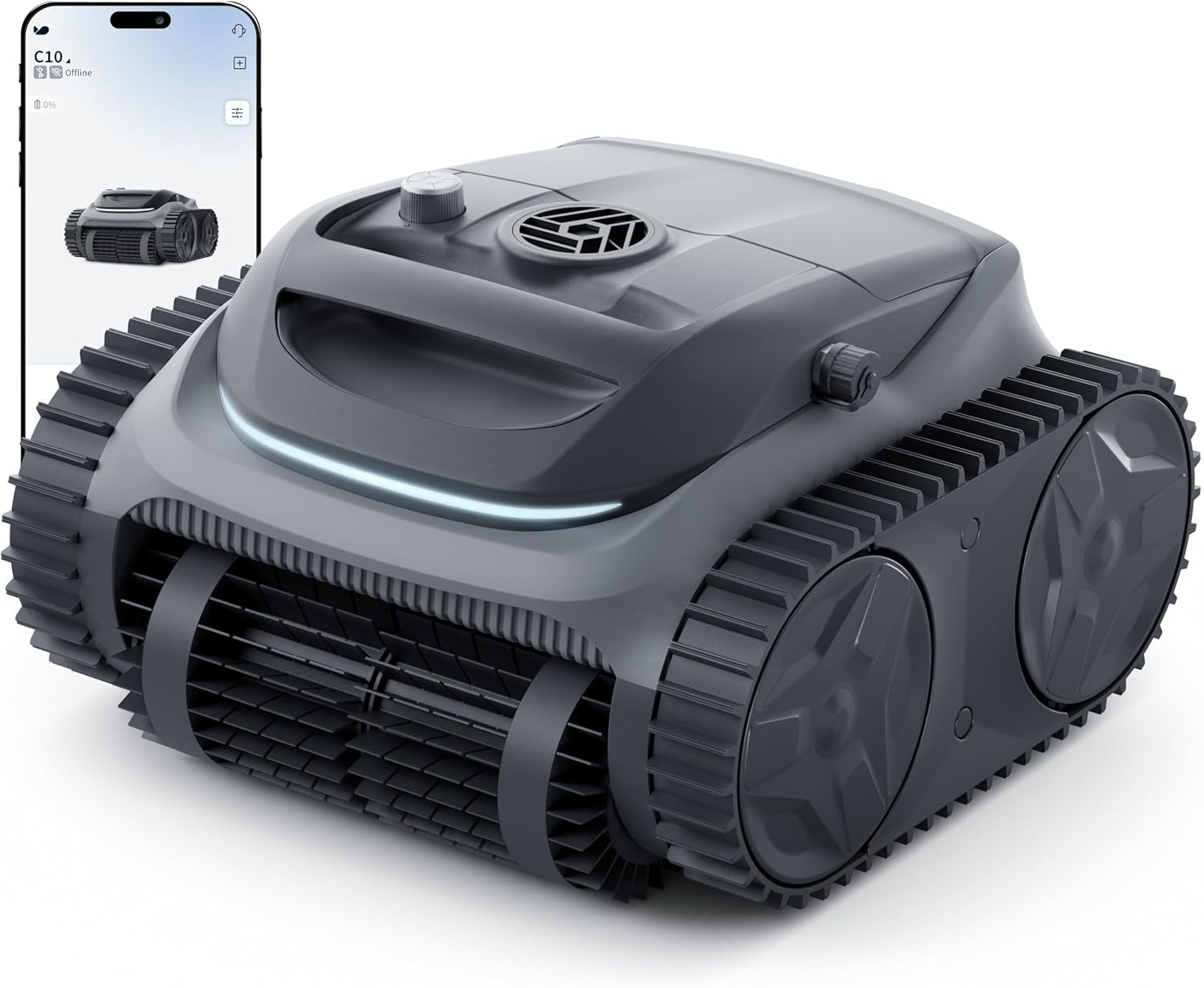 Bubot 700 Pool Cleaner Robot, Cordless Pool Vacuum with Superior Suction, Triple Motors, Smart Navigation, APP Control, Wall/Waterline, 140-Min Runtime for Inground Pools up to 861 Sq.Ft, Space Grey