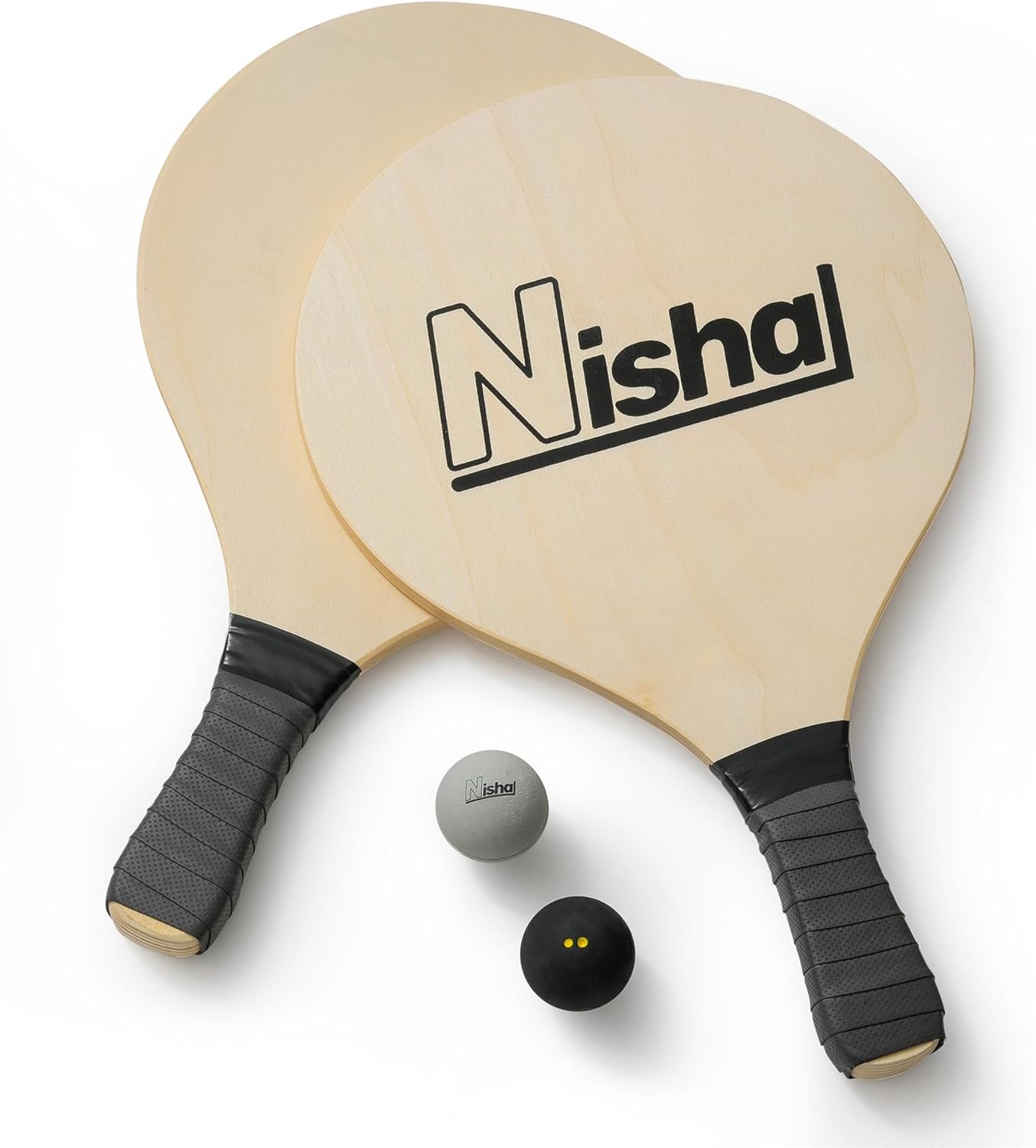 Nisha - Paddle Ball Set, Complete Smash Ball Set with 2 Pro Smash Balls, 2 Smash Rackets and Paddle Grips, Interactive Indoor, Outdoor and Beach Paddle Ball Game, Comes in a Durable Plastic Case