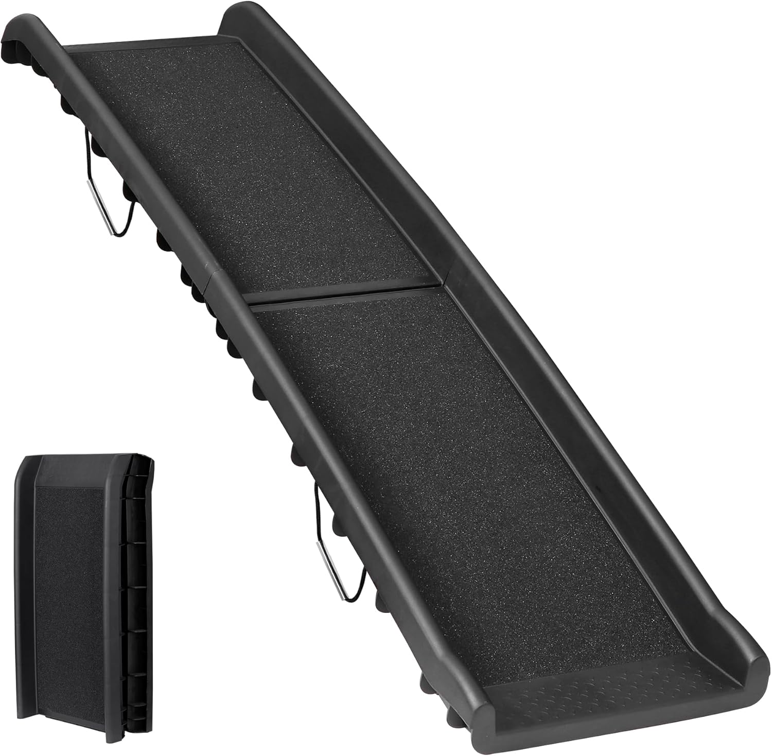 ZENY Portable Folding Dog Ramps for SUV, Truck, Car Ramp Stairs Step Ladder for Pet, Non-Slip Pet Ramp with Raised Siderails