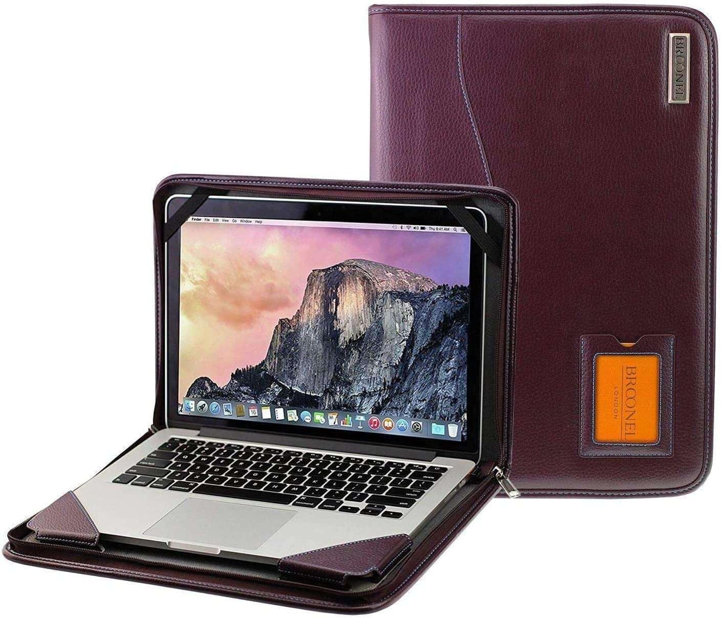 Contour Series - Purple Heavy Duty Leather Protective Case - Compatible with LEEDOW 15.6" Laptop