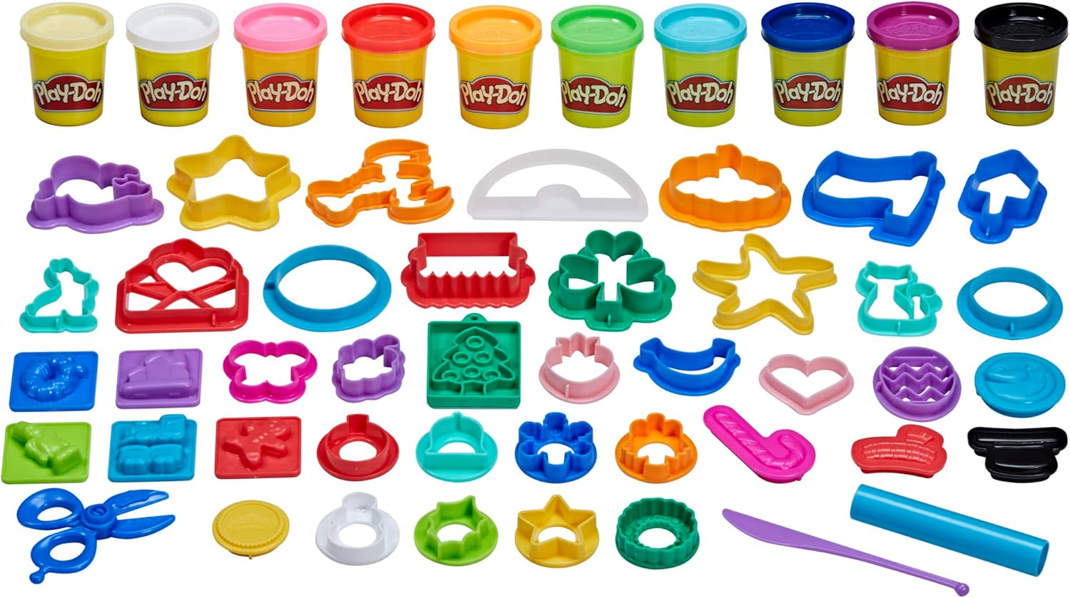 Play-Doh Holiday Set of Tools, 43 Accessories & 10 Modeling Compound Colors, Non Candy Halloween Handout Toys & Party Favors, Kids Arts & Crafts, Preschool Toys, Ages 3+ (Amazon Exclusive)