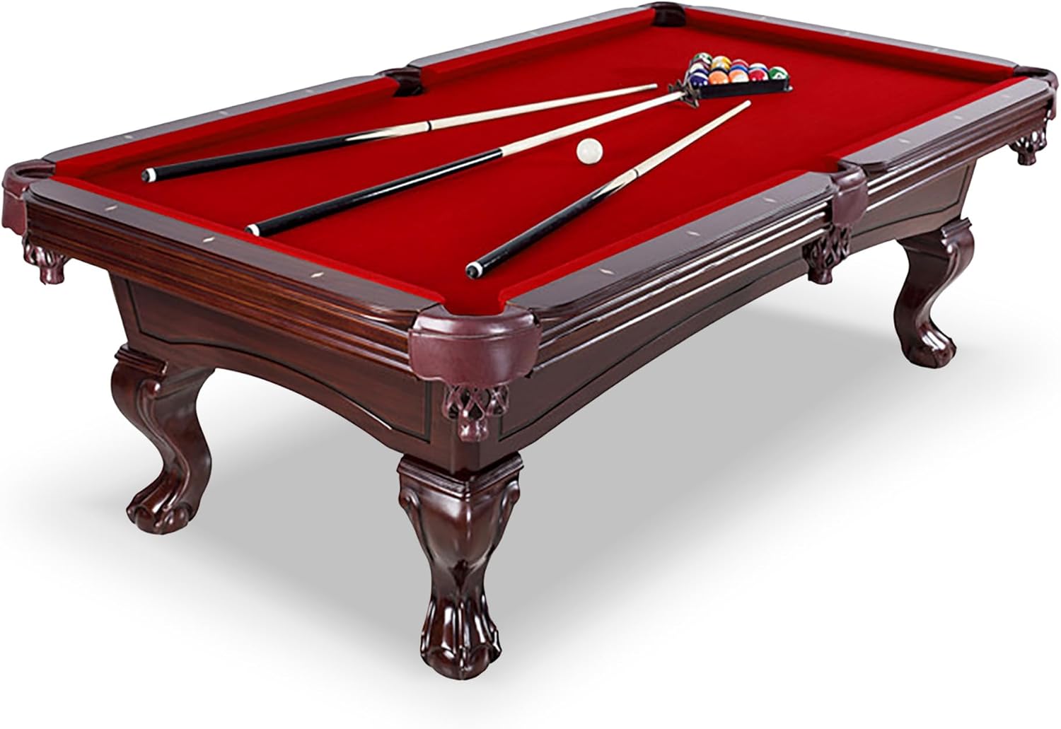 Hathaway Augusta 8 Ft Furniture Pool Table – Includes Cue Sticks, Billiard Balls – Classic Design Perfect for Family, Home, Dining, or Living Room
