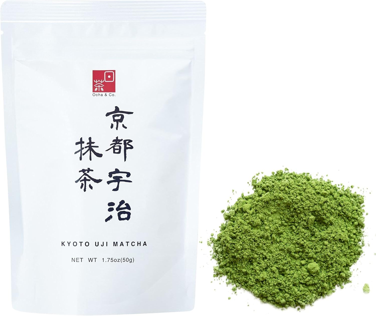 Ocha & Co. Kyoto Uji Matcha - Ceremonial Grade - Japanese First-Harvest Matcha Green Tea Powder, Traditionally Stone-Milled, 50g.