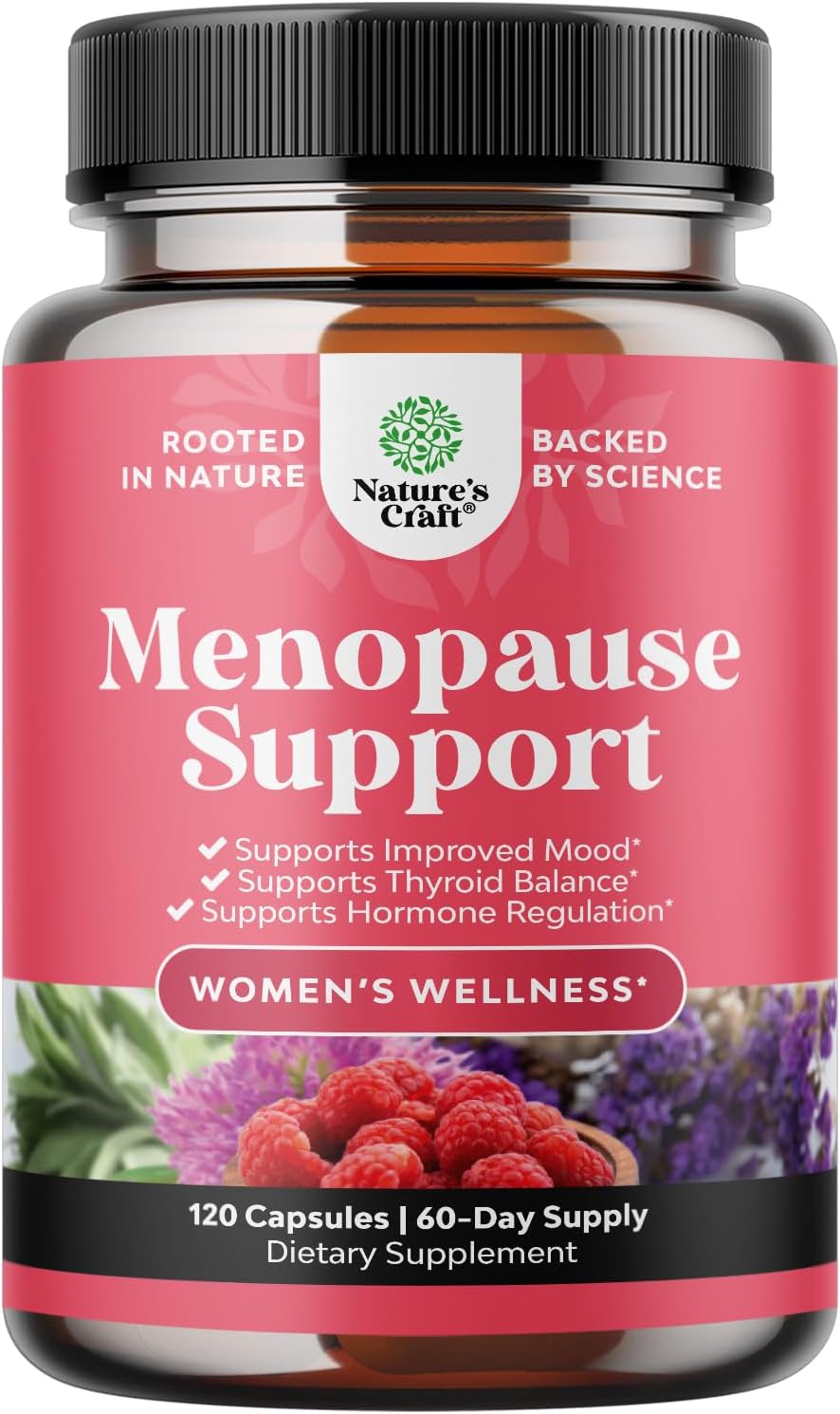 Complete Herbal Menopause Supplement for Women - Multibenefit Menopause Relief Hormone Balance for Women for Night Sweats Mood and More with Dong Quai Vitex Chaste Berry and Black Cohosh 60 Servings