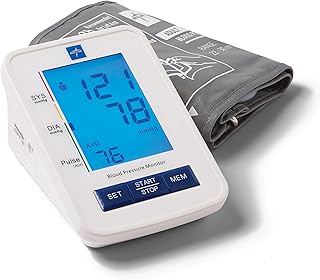 Medline Automatic Digital Blood Pressure Monitor with Standard Adult Cuff for Upper Arm, with Large LED Display, Batteries Included, Great for Home Use, Professional Medical Use