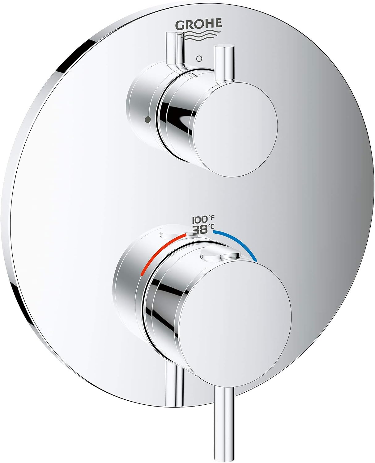 GROHE 24151003 Atrio Dual Function 2-Handle Thermostatic Trim, Starlight Chrome