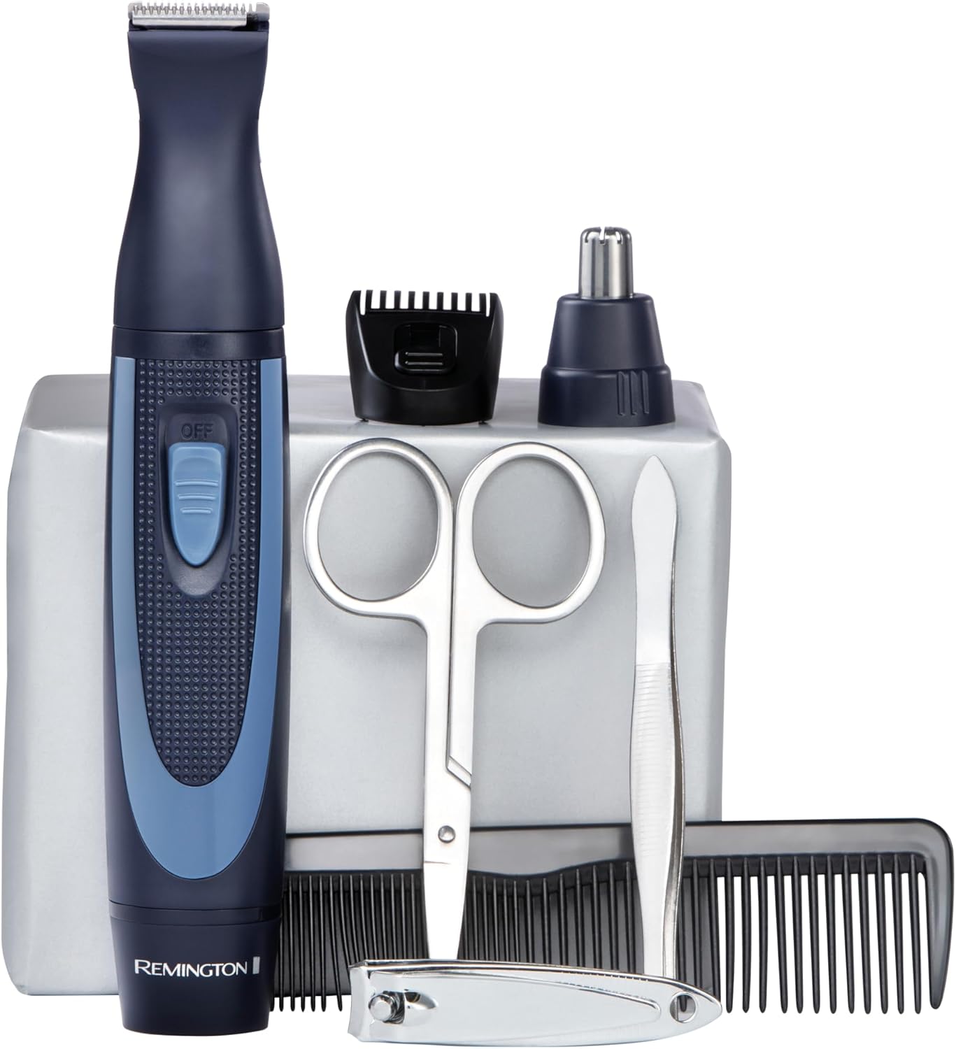Remington Hygiene Travel Kit with Case (13 Pieces for Hair, Manicure, Pedicure etc., Beard Trimmer, Ear Hair, Facial Hair & Eyebrow Trimmer, Nail Clipper, Scissors, Tweezers, 2 Combs etc.) NE3890