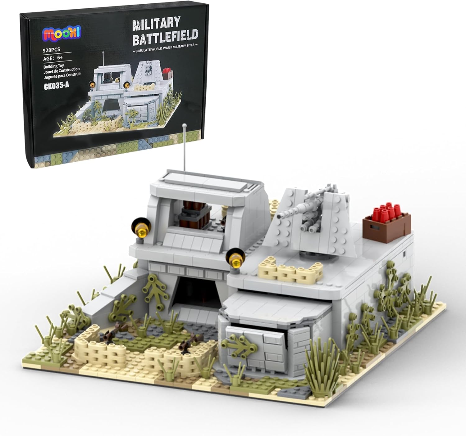 WW2 Military Battle Fort Building Block Set(928PCS). Suitable for Secondary Creation.Build Different Combat Buildings.