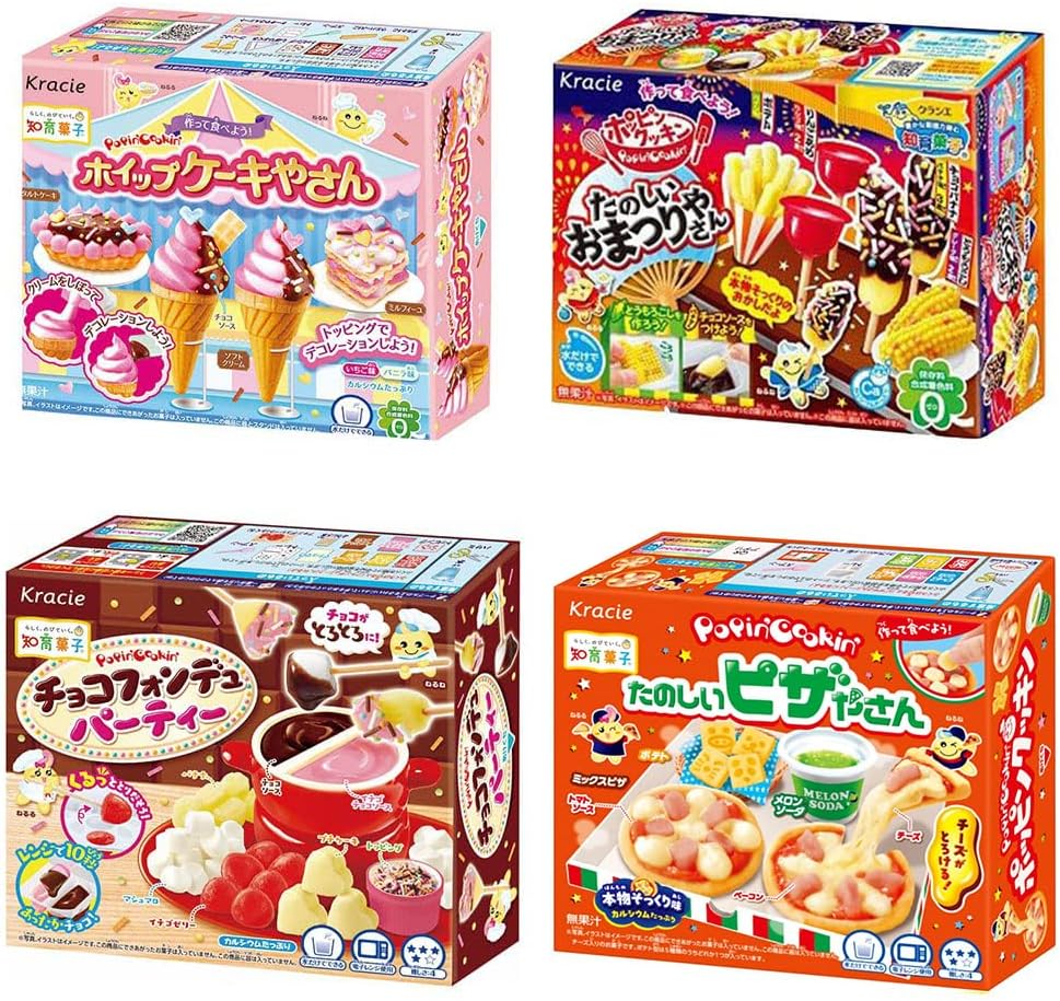 Popin' Cookin' Japaneese DIY Kit Assortment 4pcs Kracie Children Snack Food Ninjapo