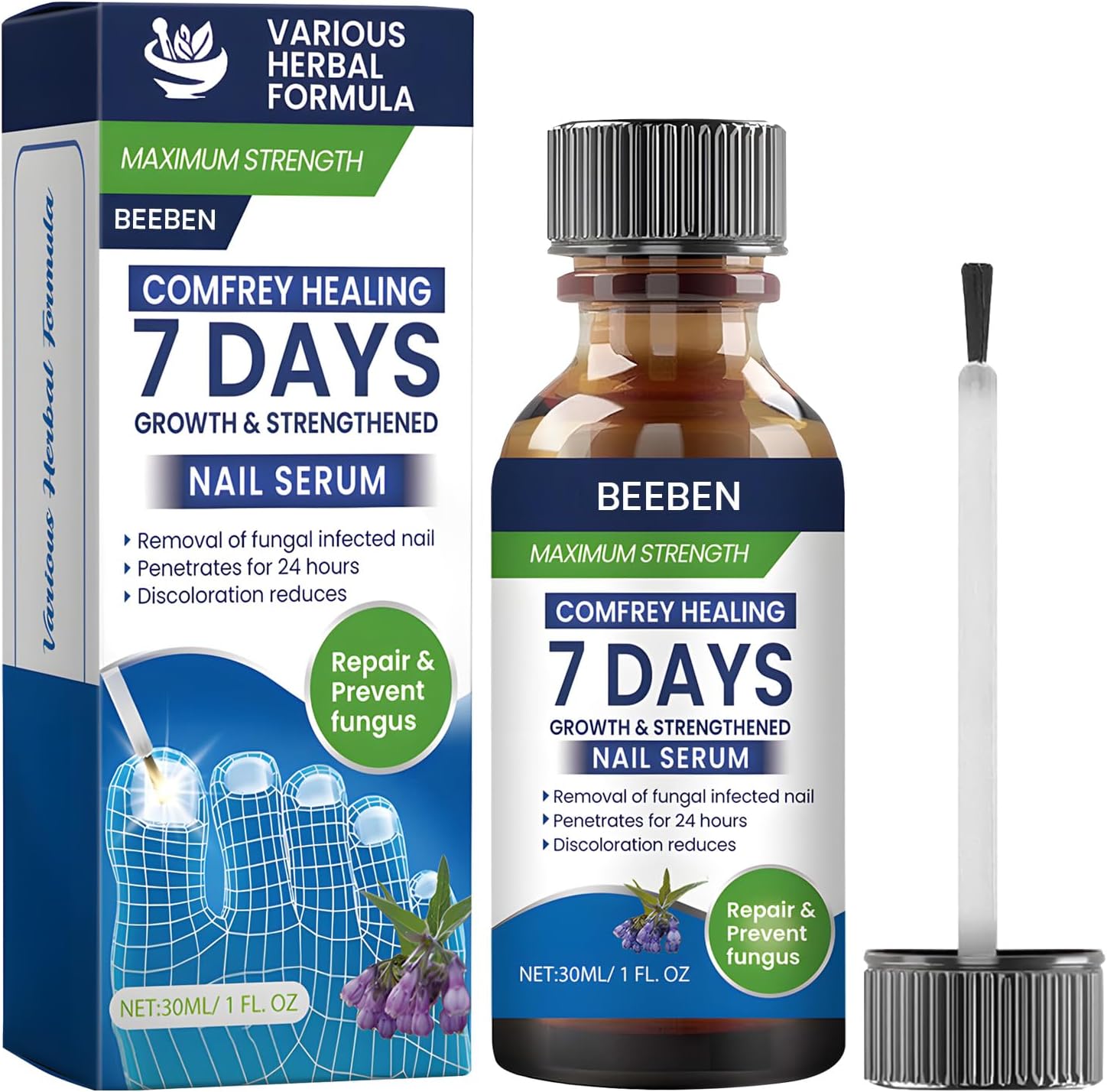 Tea Tree Nail Treatment Serum 30ml, Organic Tea Tree Nail Solution, Tea Tree Oil for Nail, Intense Care Regimen, Suitable for Foot and Hands Care