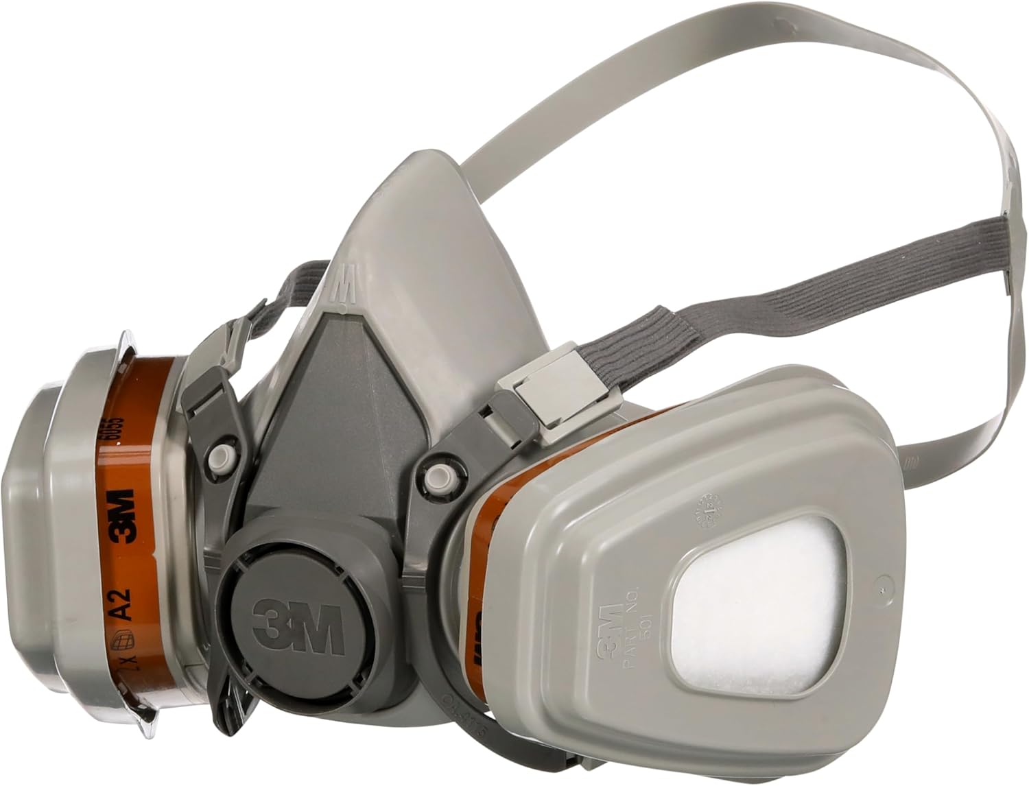 3M Spray Paint Respirator Half-mask 6002C with Removable Filters, Protection Level A2P2 against organic gases, vapours & dust, Reusable Respirator with Valve for easy breathing, 1 Kit (Mask & Filters)