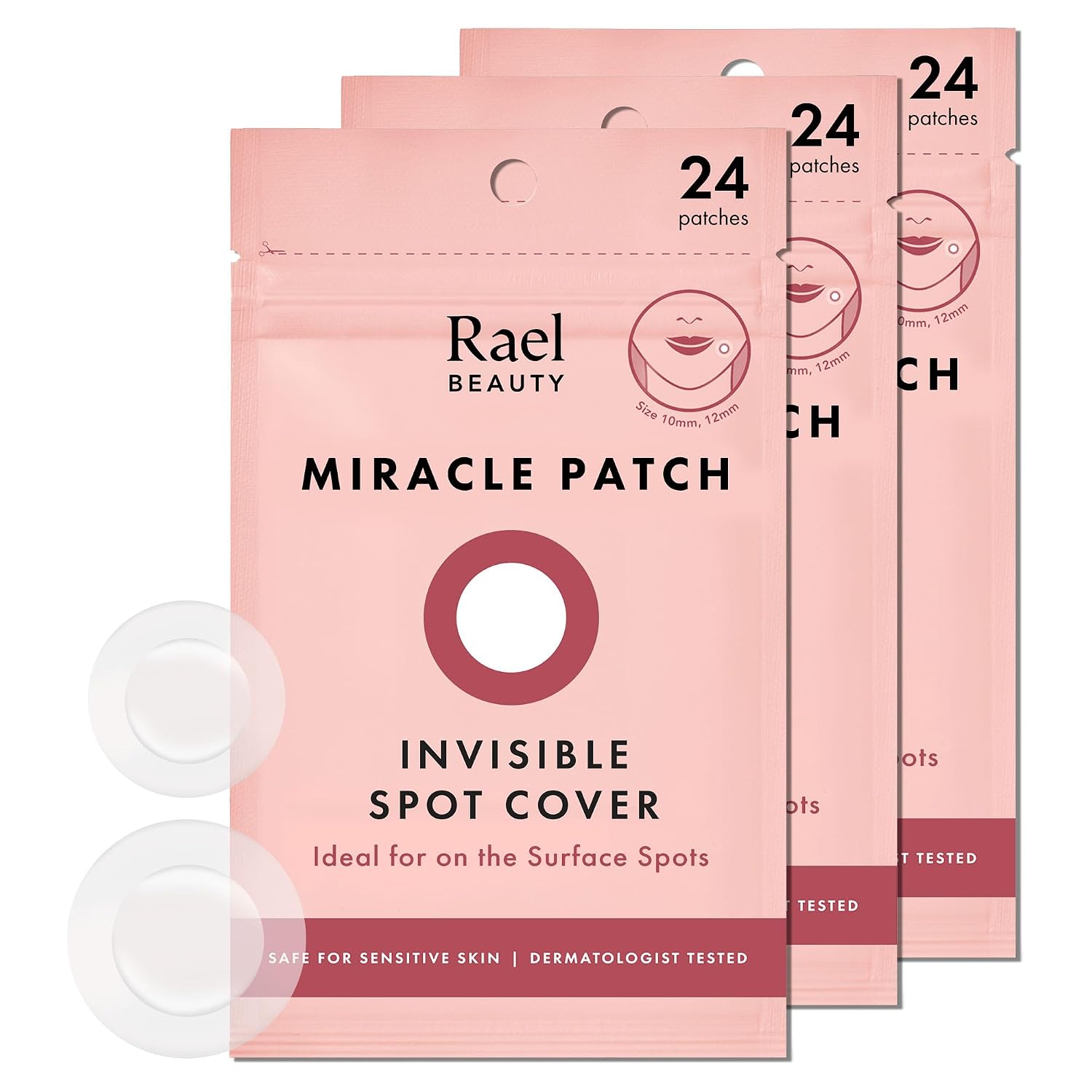 Rael Miracle Invisible Spot Cover Hydrocolloid Acne Pimple Patches (72 Ct)