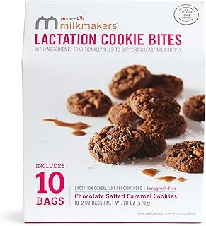Munchkin Milkmakers Lactation Cookie Bites, Chocolate Salted Caramel, 10 Ct