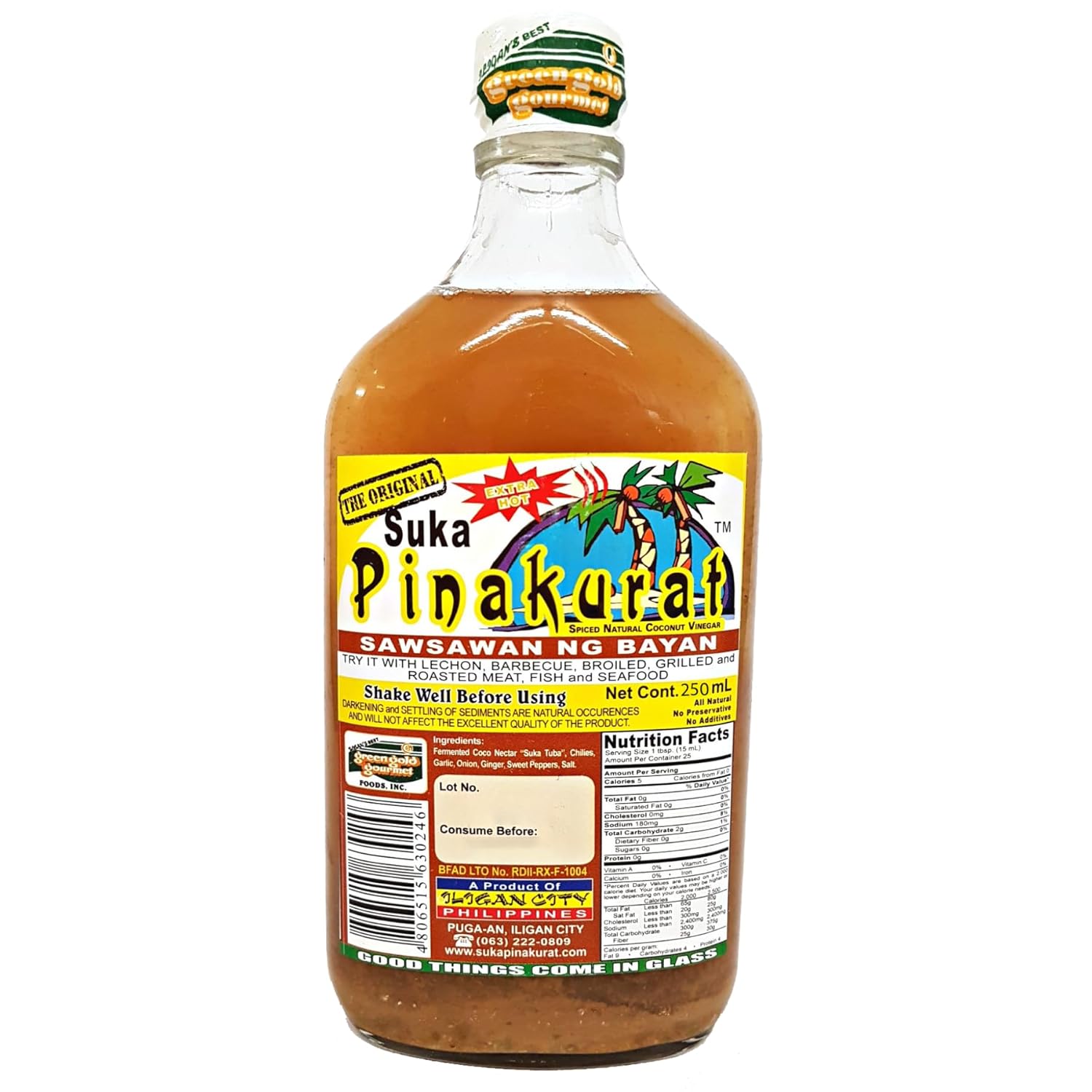 Suka Pinakurat - The Original Spiced Natural Coconut Vinegar Extra Hot 250mL