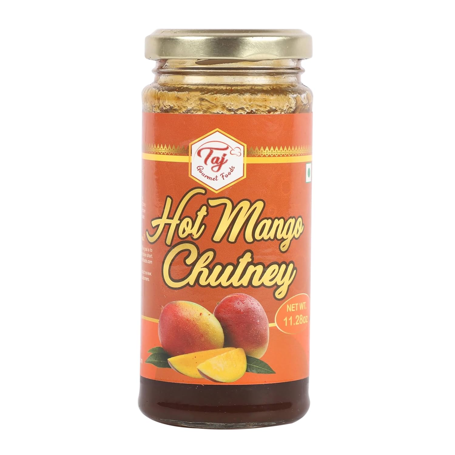 TAJ Hot Mango Chutney, Spicy Chutney, 11.2oz (320g)