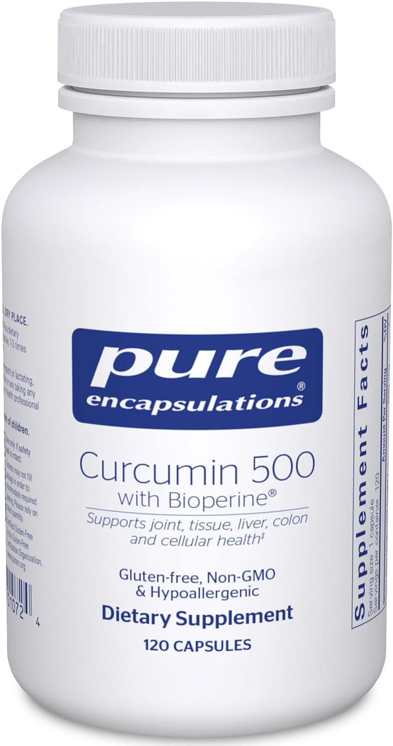 Pure Encapsulations Curcumin 500 with Bioperine - Antioxidant Supplement to Support Joints, Tissue, Liver, Colon & Cellular Health* - with Turmeric Curcumin & Bioperine - 120 Capsules