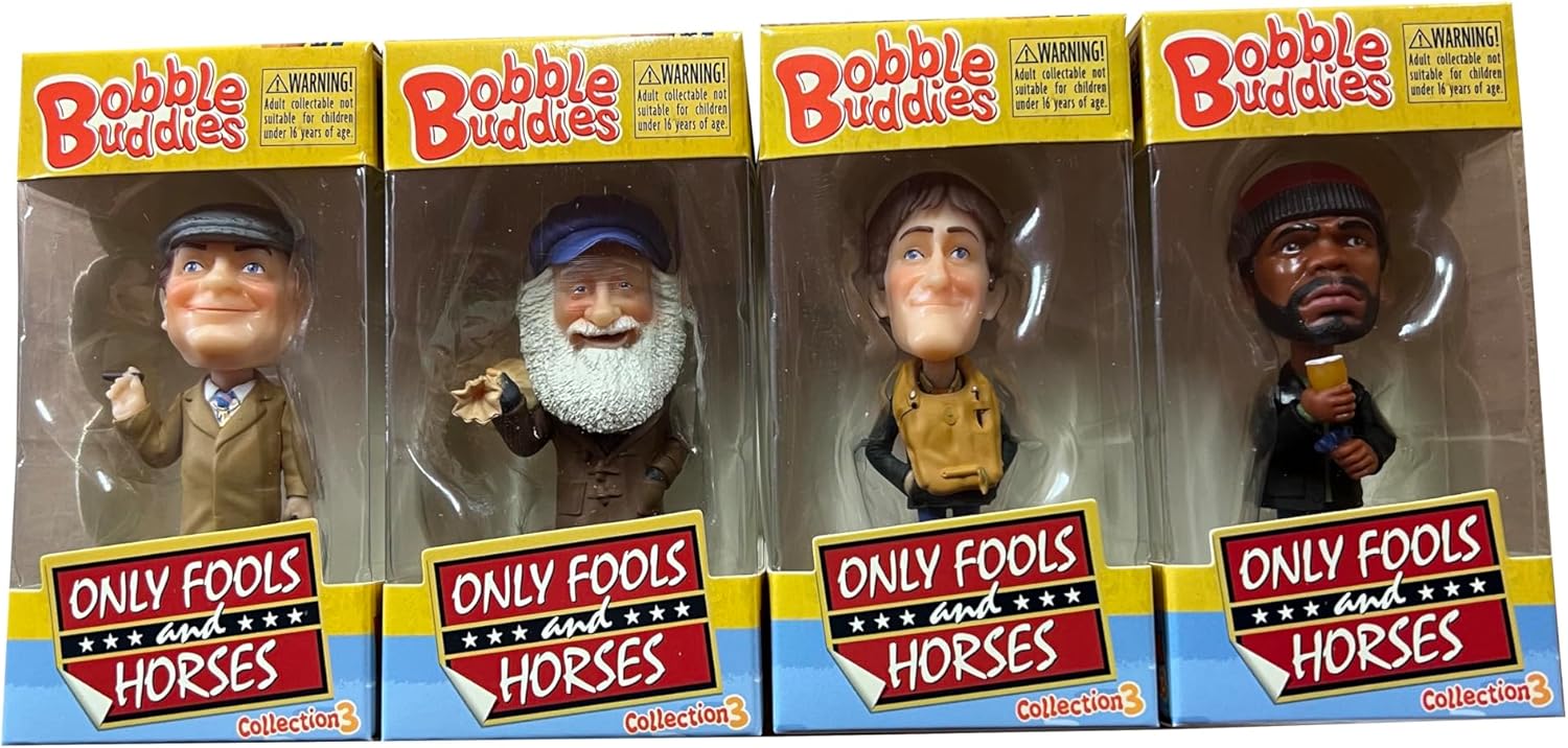 Sporting Profiles Only Fools and Horses To Hull and Back Mini Bobblehead Set – 4-Piece Gift Box Featuring Del Boy, Rodney, Uncle Albert & Denzil