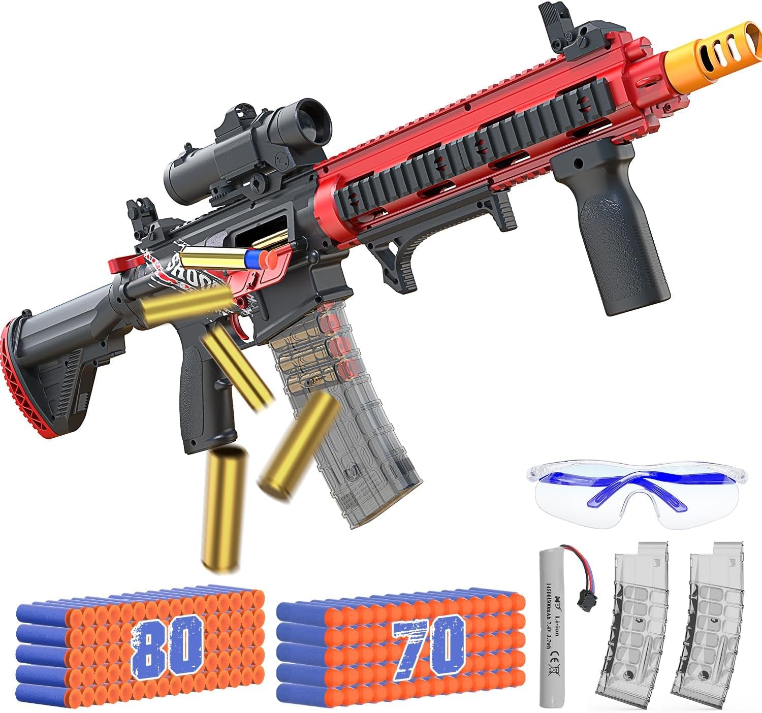 EagleStone Automatic Realistic Toy Gun for Boys, Shell Ejecting Foam Blaster for Kids Ages 8-12,Sniper Rifle,2 Magazines,150 Darts,30 Shells, Electric Machine Guns Toys for Adults Birthday Xmas Gifts