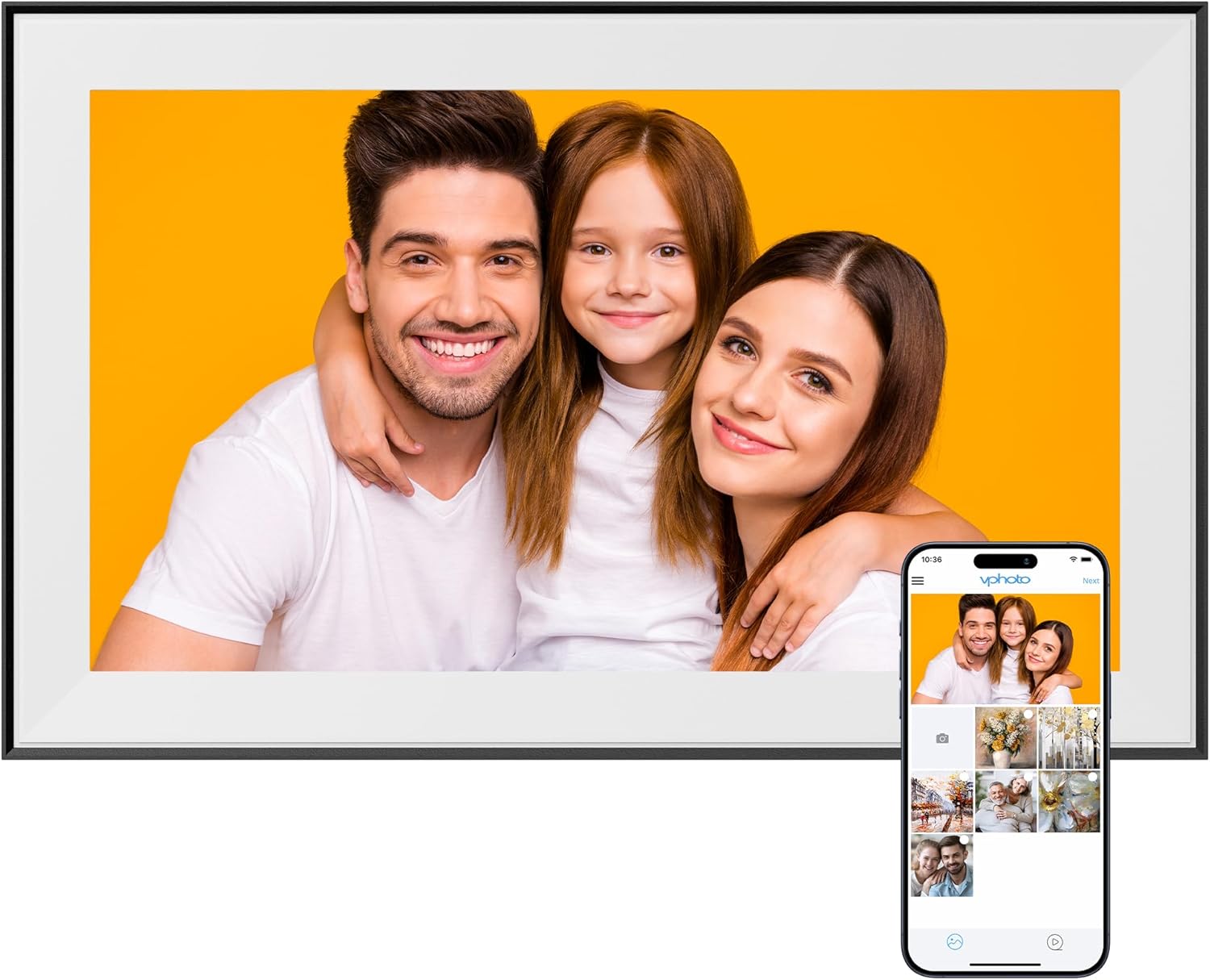 Dragon Touch 15.6 Inch Large Digital Picture Frame - WiFi Digital Photo Frame with 32GB Storage, FHD 1080P Touch Screen, Auto-Rotate, Share Photos/Videos Instantly via Free App Best Gifts for Mom
