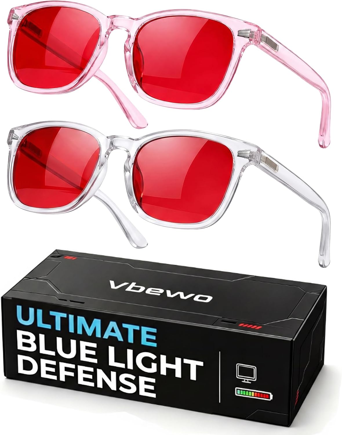 2 Packs Professional Sleep Glasses with 99.9% Blue Light Blocking