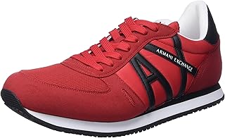 Armani Exchange Men's Leather Logo Low Top Sneaker