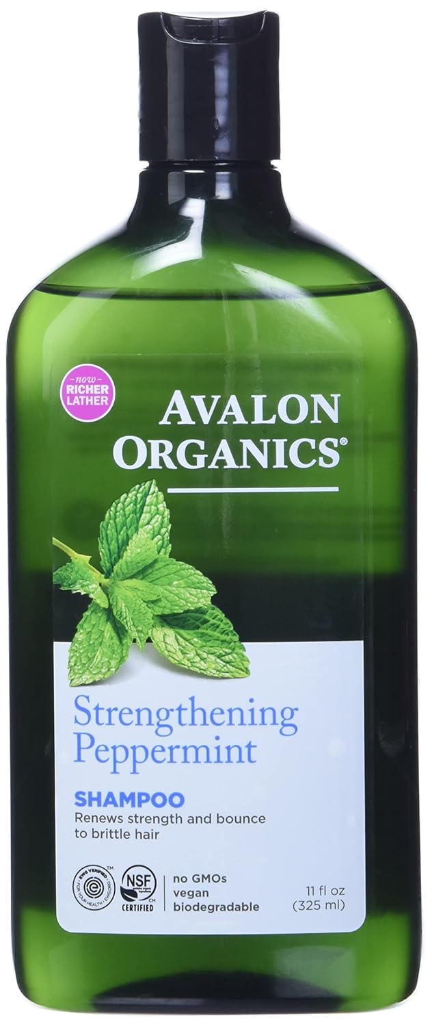 Avalon Organics Shampoo, Strengthening Peppermint, 11 Oz