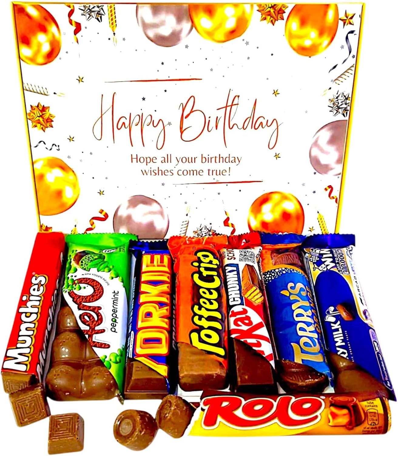 Choc-full Of Joy | Celebrate Milestones With 8 Tasty Full Sized Bars! | Happy Birthday Chocolate | Letterbox Gifts | Chocolate For Kids | Him | Her | 18th 21st 30th 40th 50th Birthday |