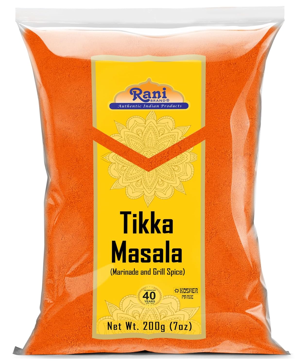 Rani Tikka Masala Indian 7-Spice Blend 7oz (200g) ~ All Natural | Salt-Free | Vegan | No Colors | Gluten Friendly | NON-GMO | Kosher | Indian Origin